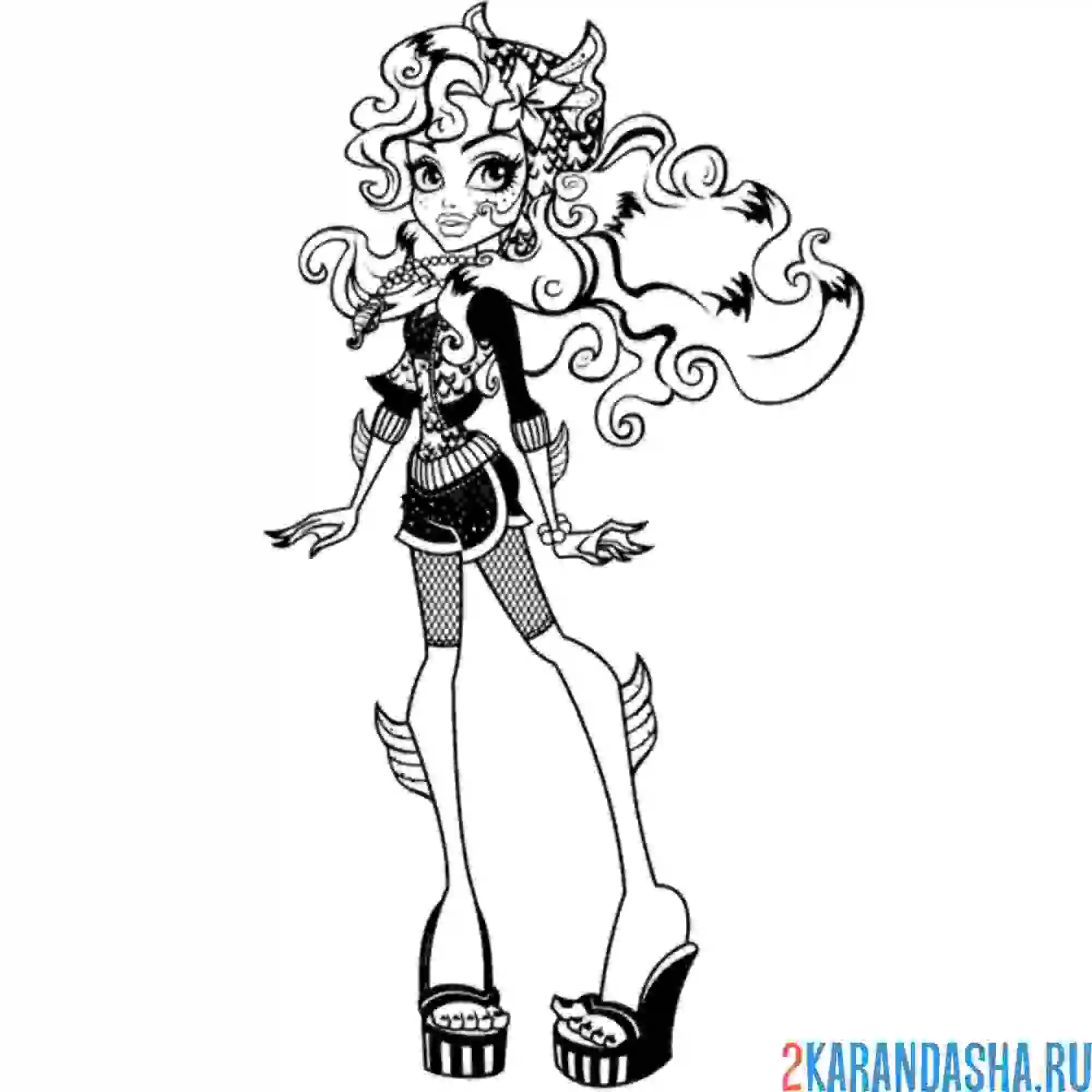 Раскраска монстр хай морской монстр лагуна блю