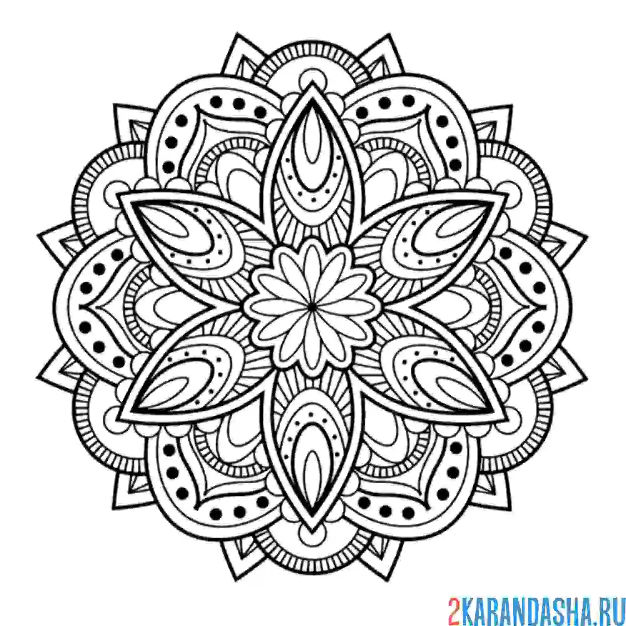 Раскраска мандала созерцания