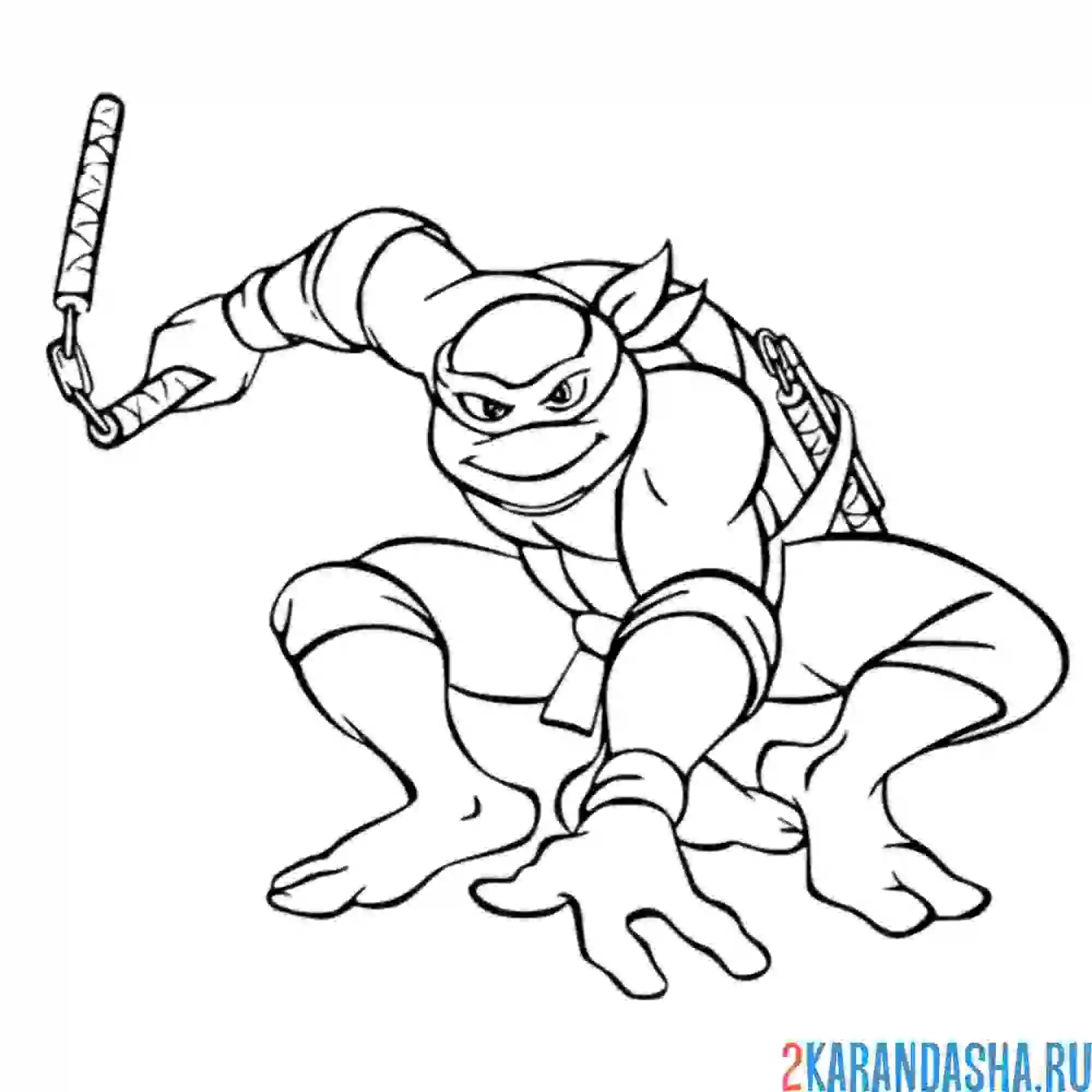 Раскраска микеланджело черепашка-ниндзя