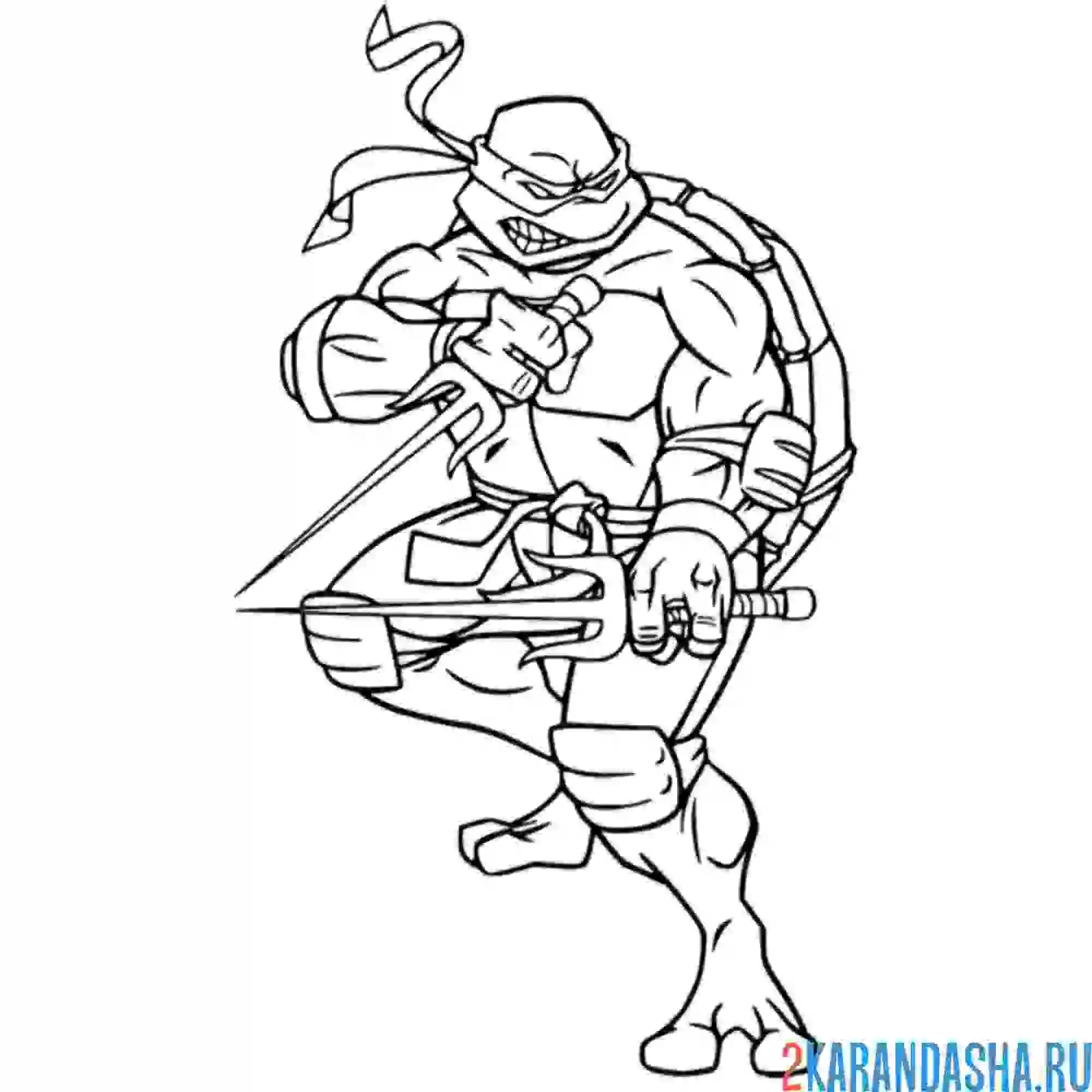 Раскраска рафаэль черепашка-ниндзя