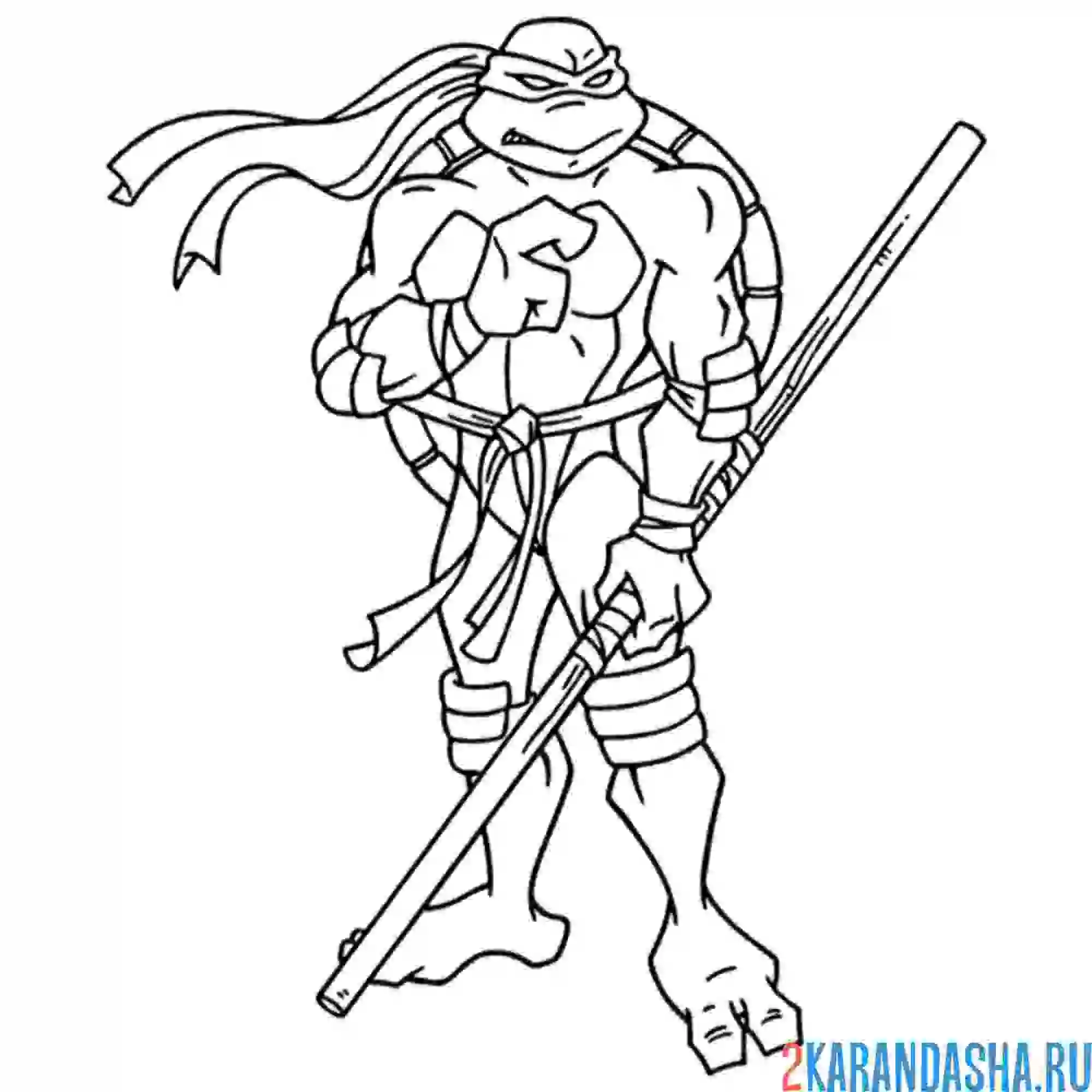 Раскраска донателло черепашка-ниндзя