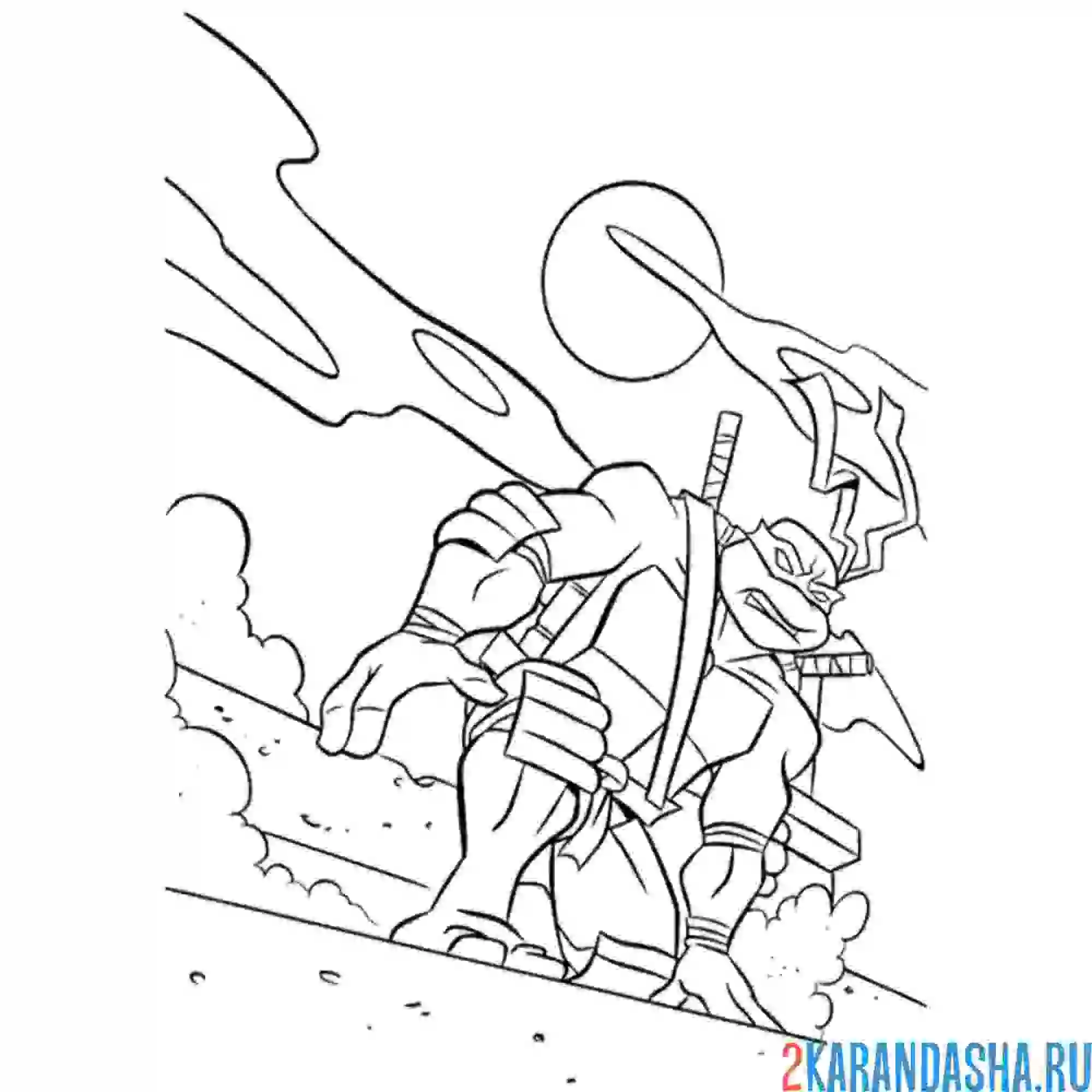 Раскраска леонардо черепашка-ниндзя