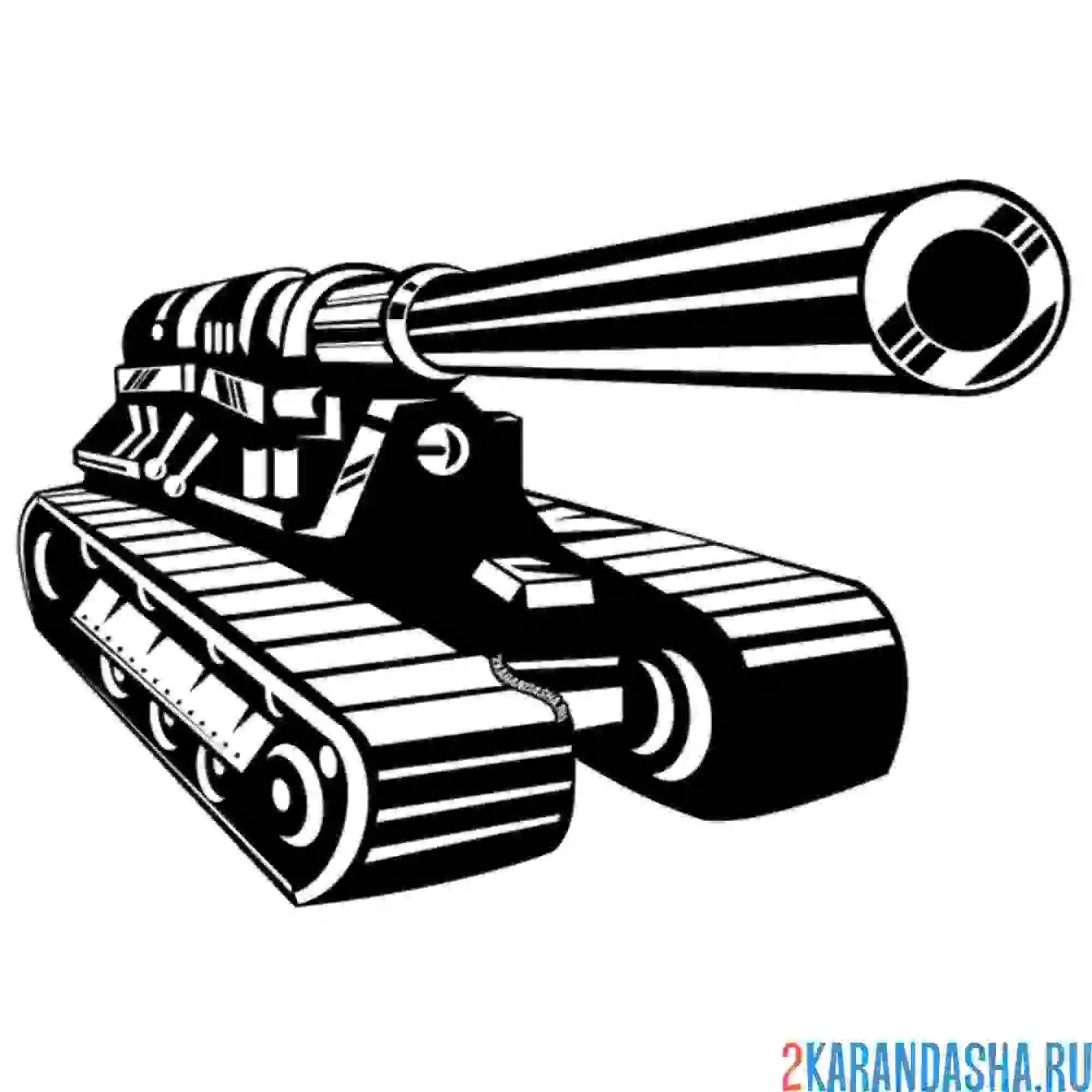 Раскраска пушка на гусеницах