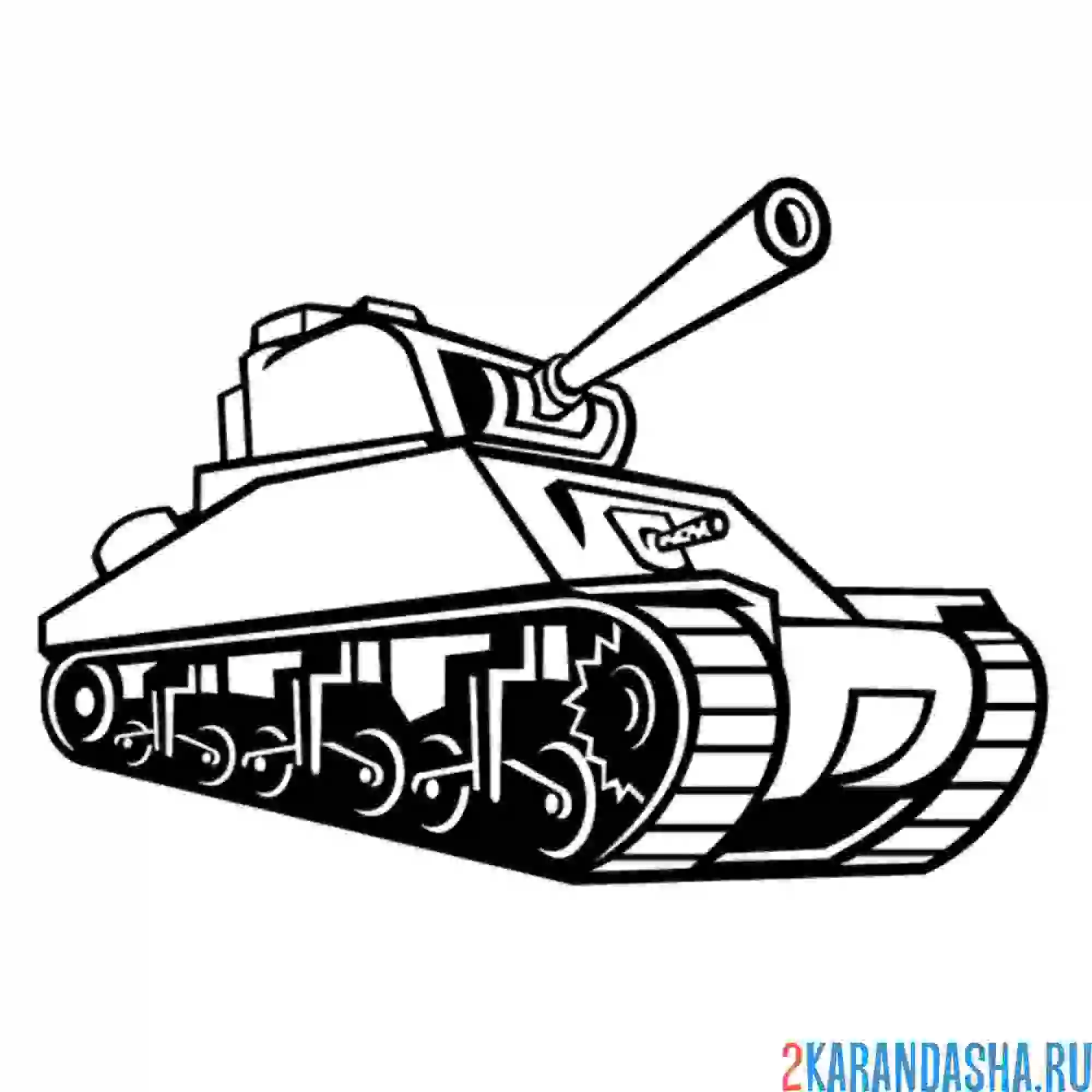 Раскраска танк м4 шерман