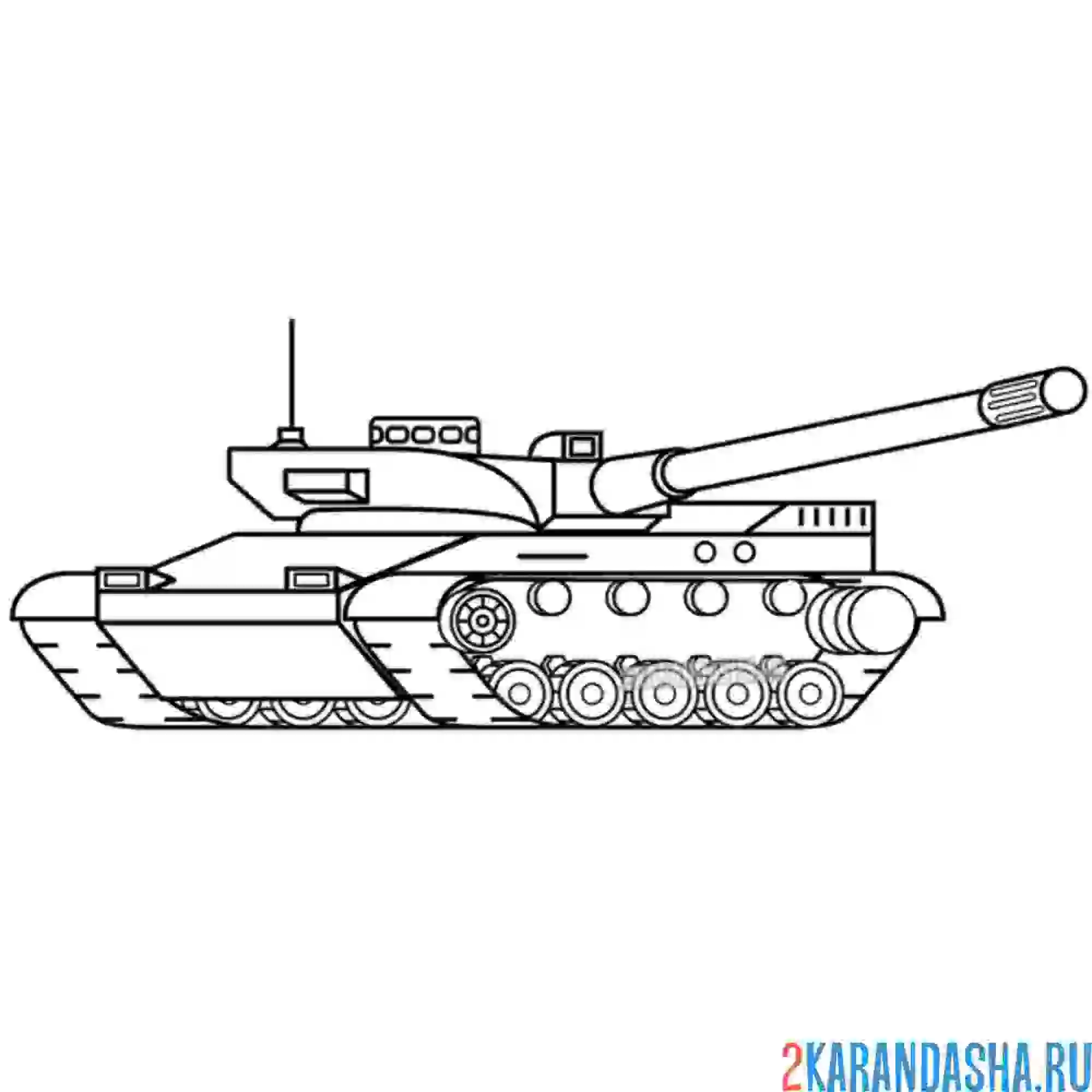 Раскраска современный танк