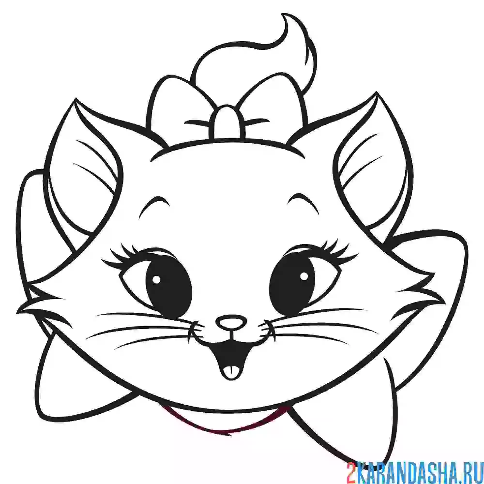 Раскраска диснеевская кошечка мари