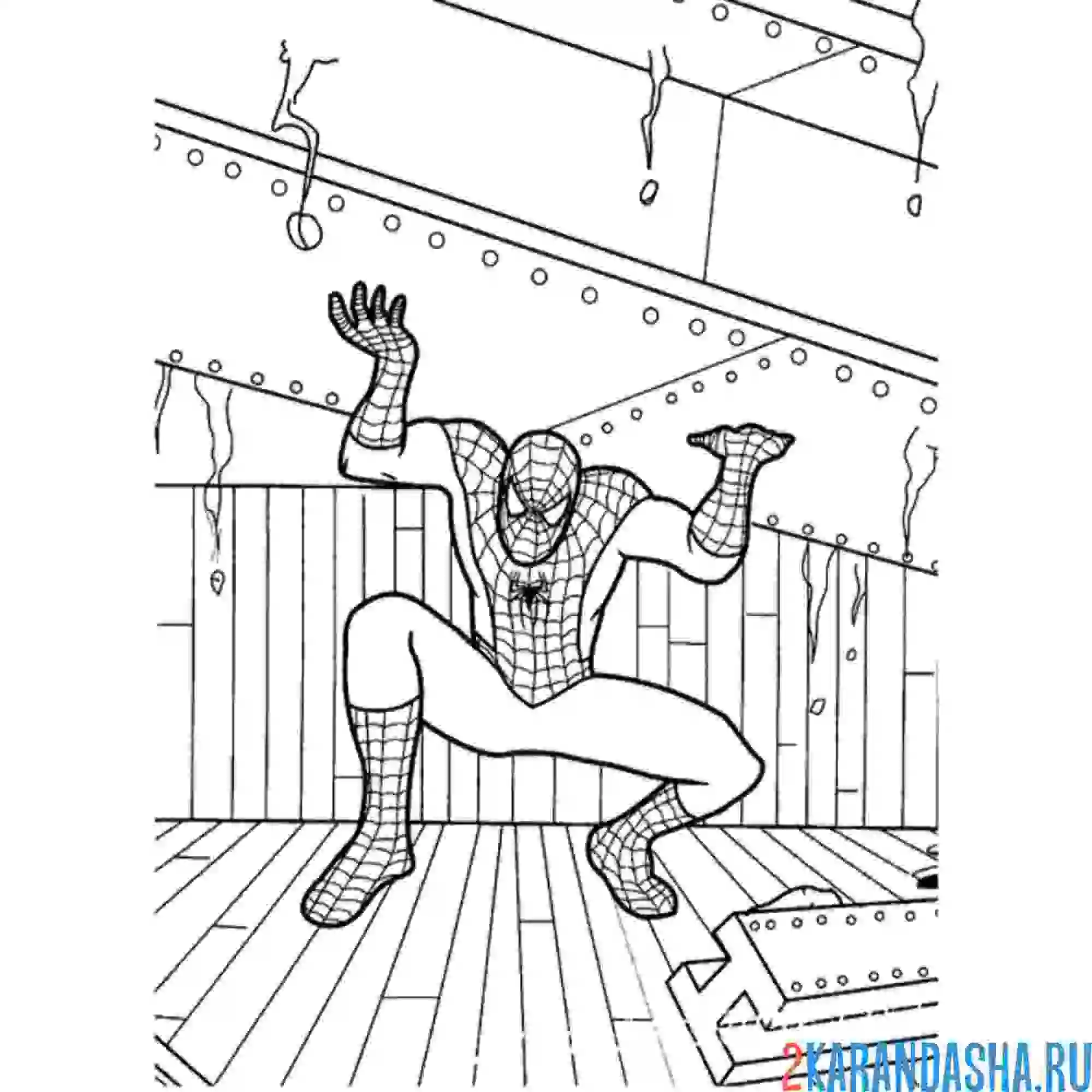 Раскраска держит тяжелую балку