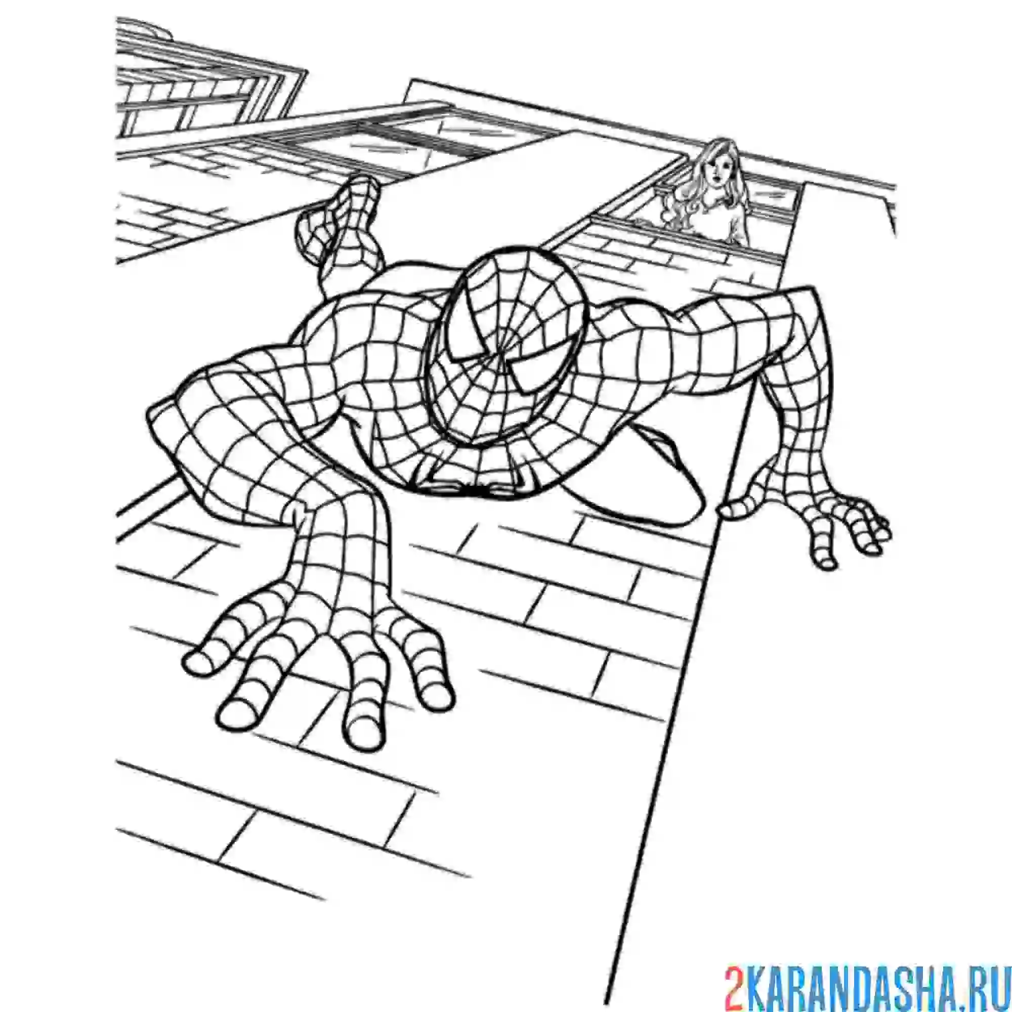 Раскраска ползет по стене дома