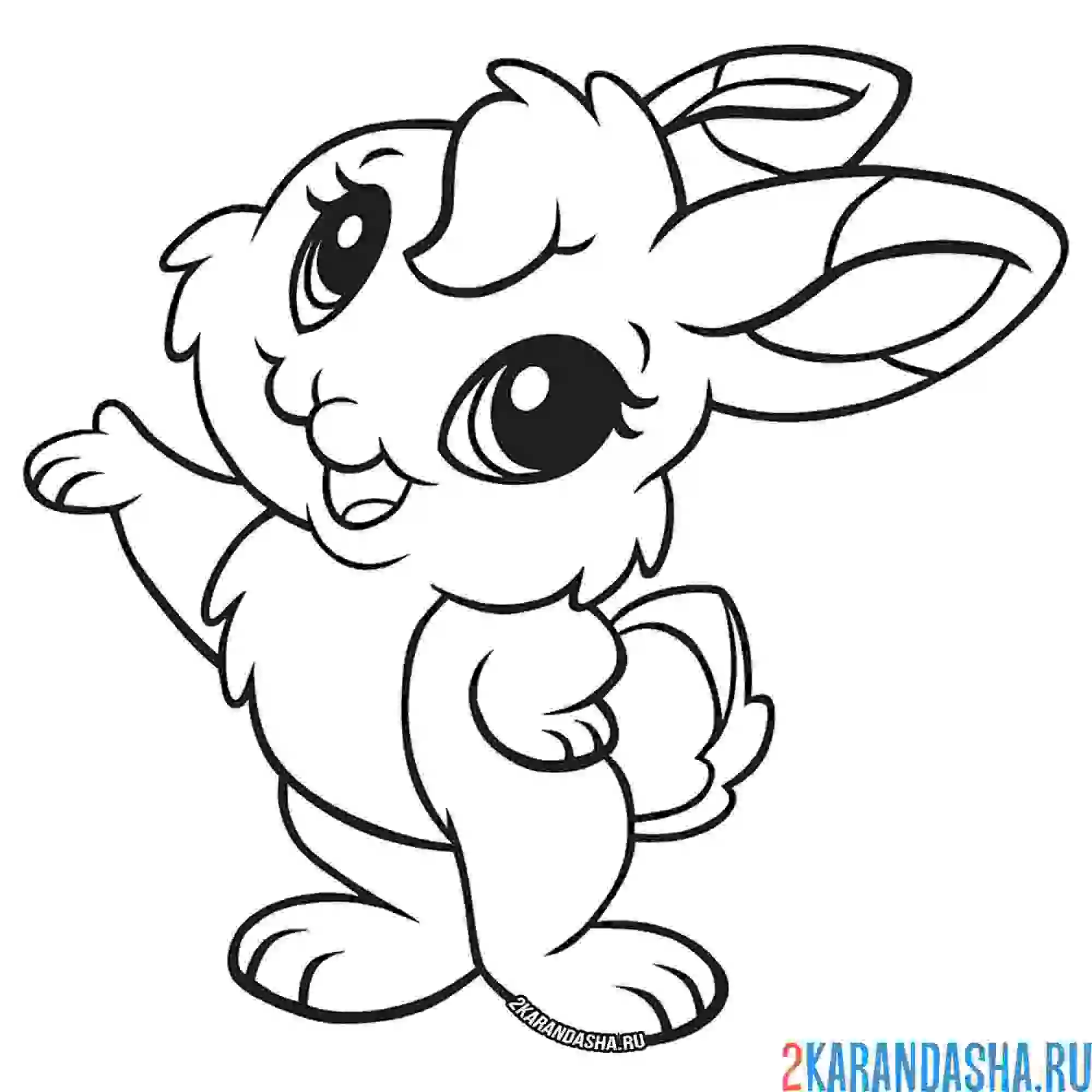 Раскраска девочка кролик