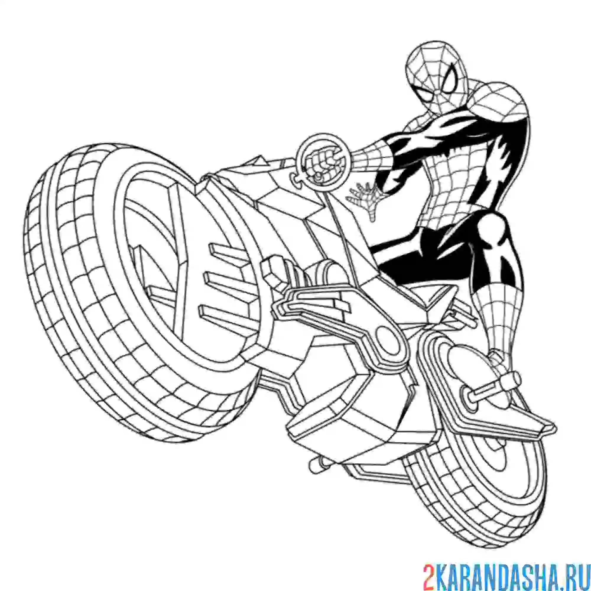 Раскраска мчится на мотоцикле