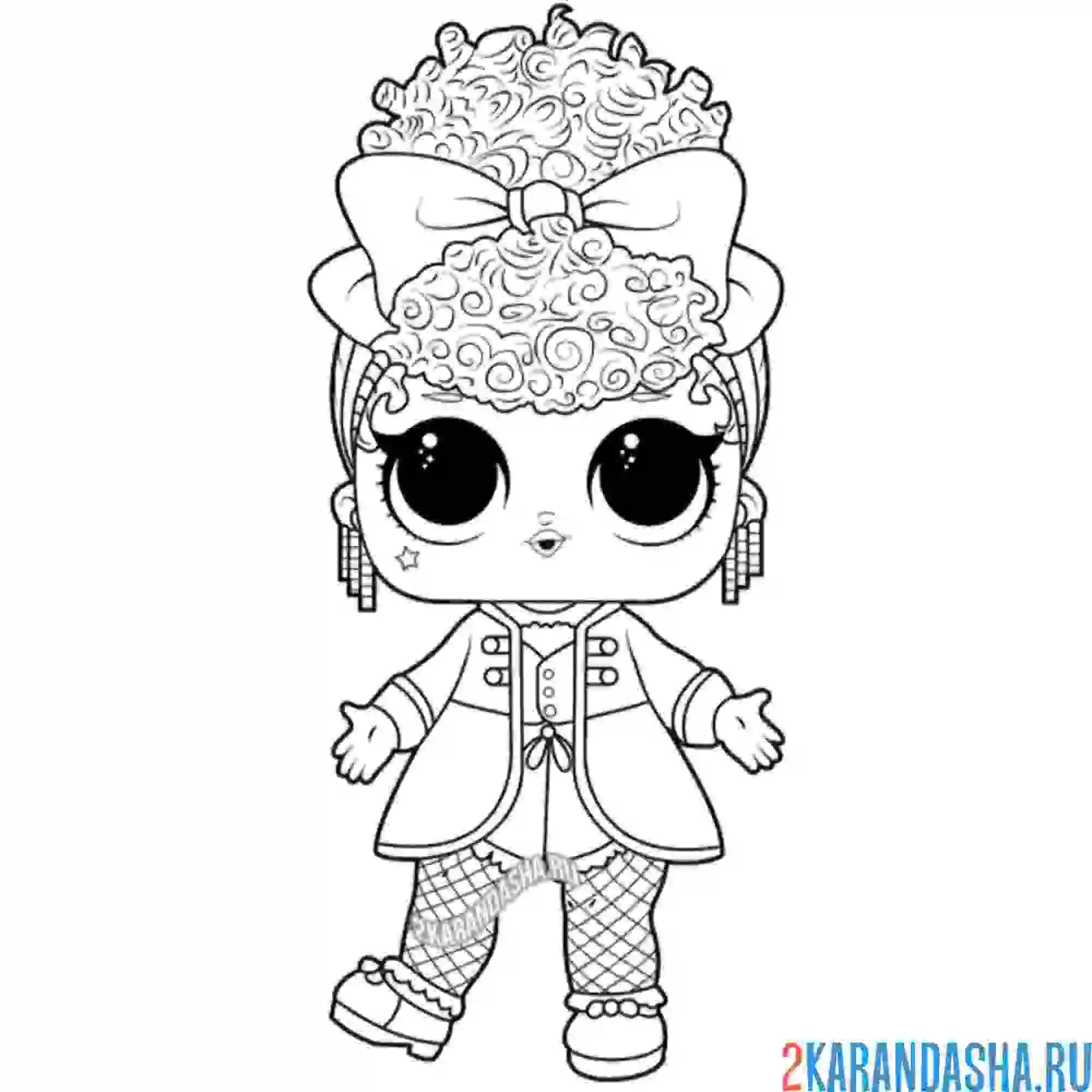 Раскраска новая кукла лол супер-звезда hair vibes с сиреневыми волосами