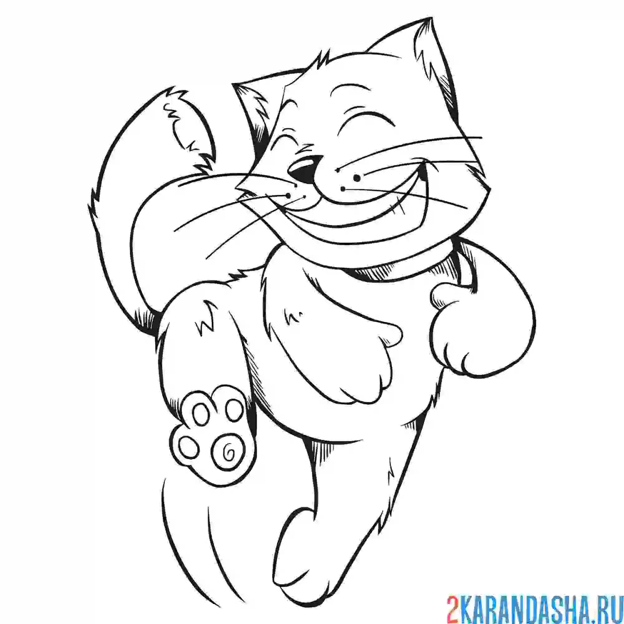 Раскраска кот-улыбака