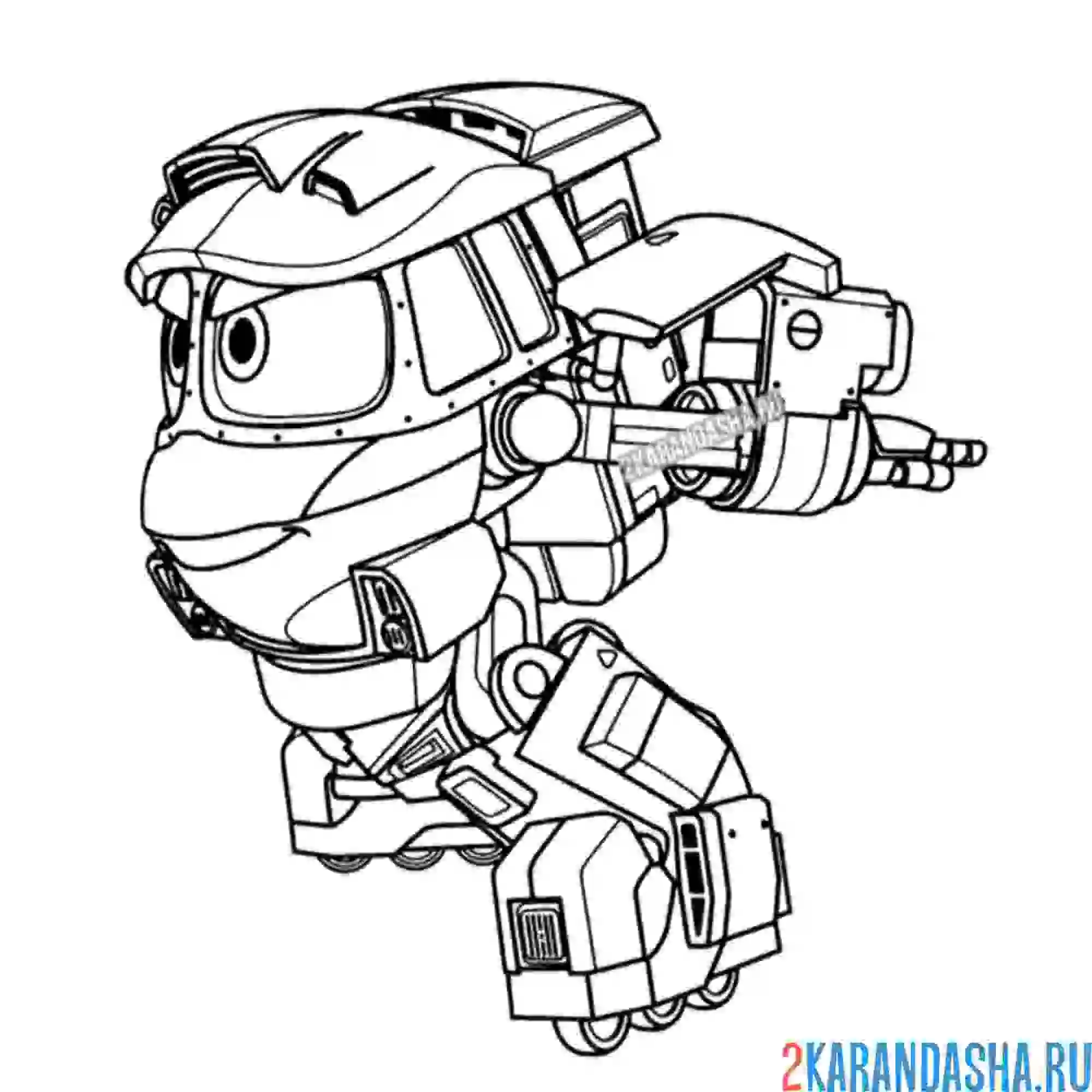 Раскраска кей робот-поезд