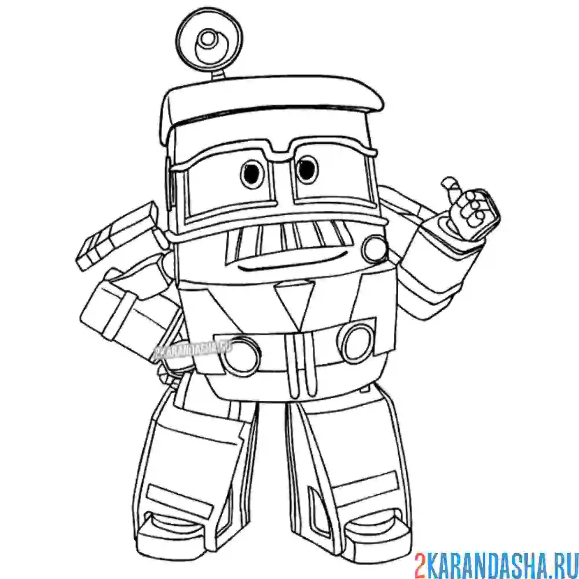 Раскраска джефри робот-поезд новый герой