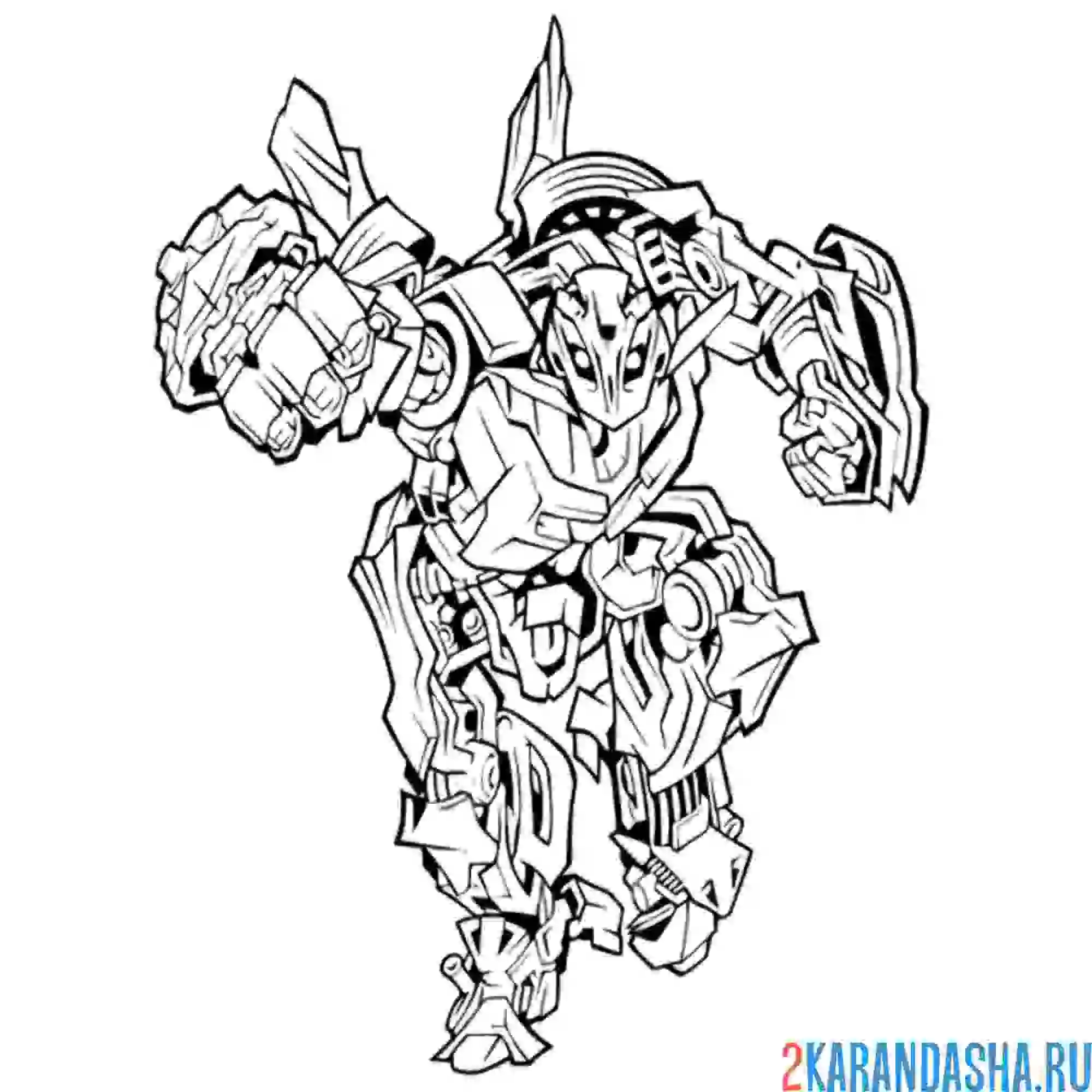 Раскраска бамблби трансформер автобот