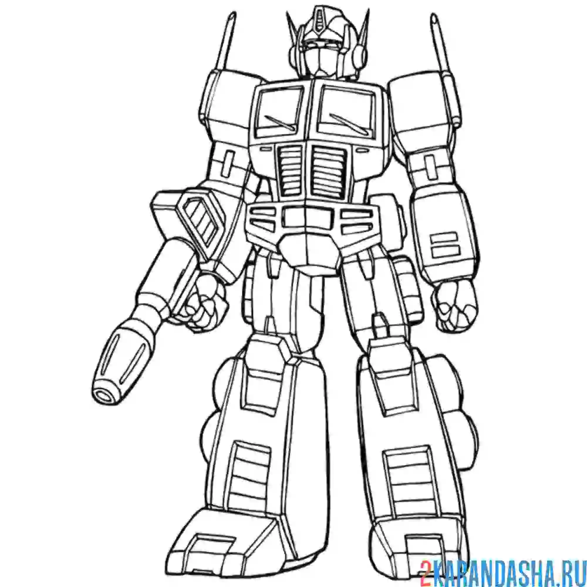 Раскраска оптимус прайм трансформер лидер