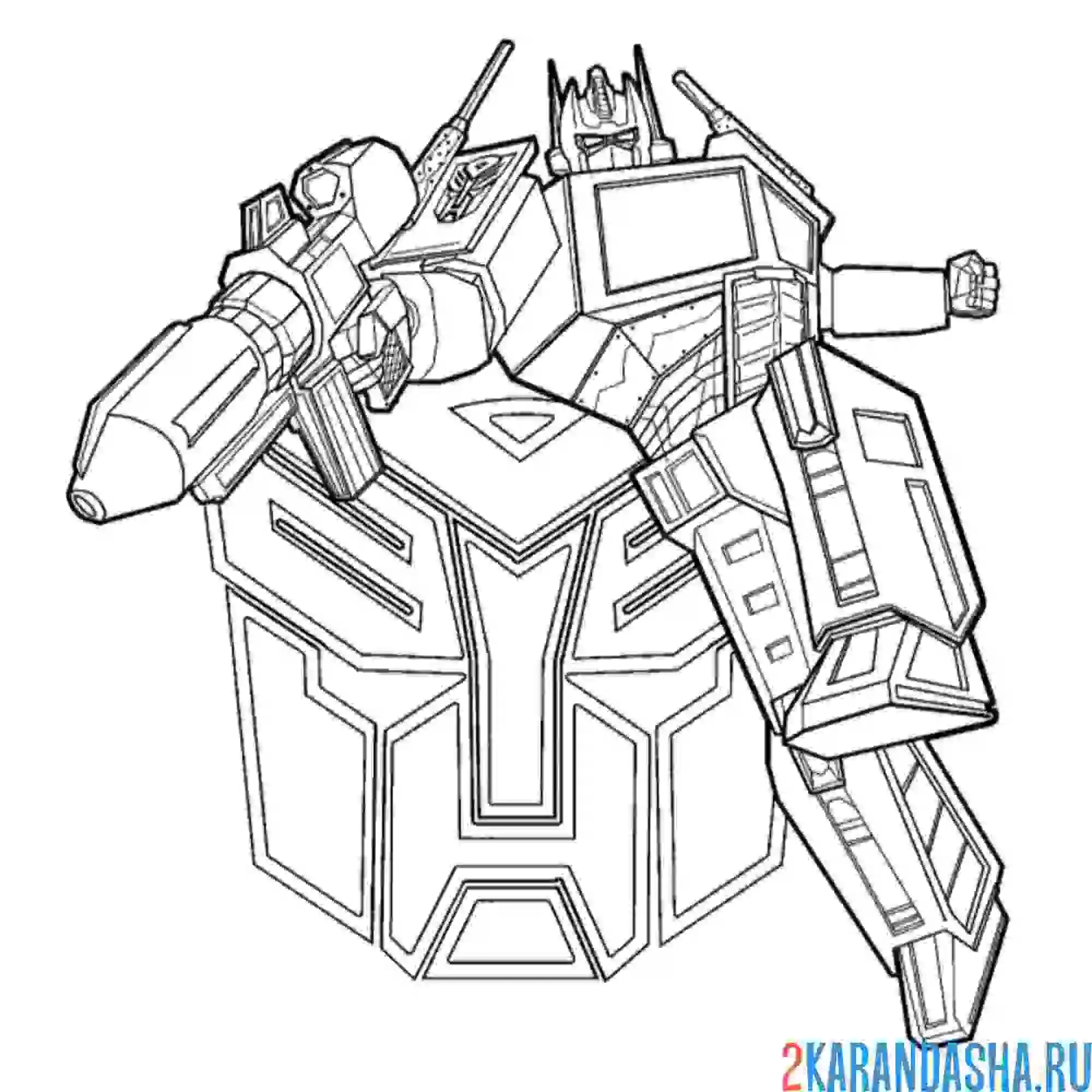 Раскраска эмблема и автобот оптимус прайм