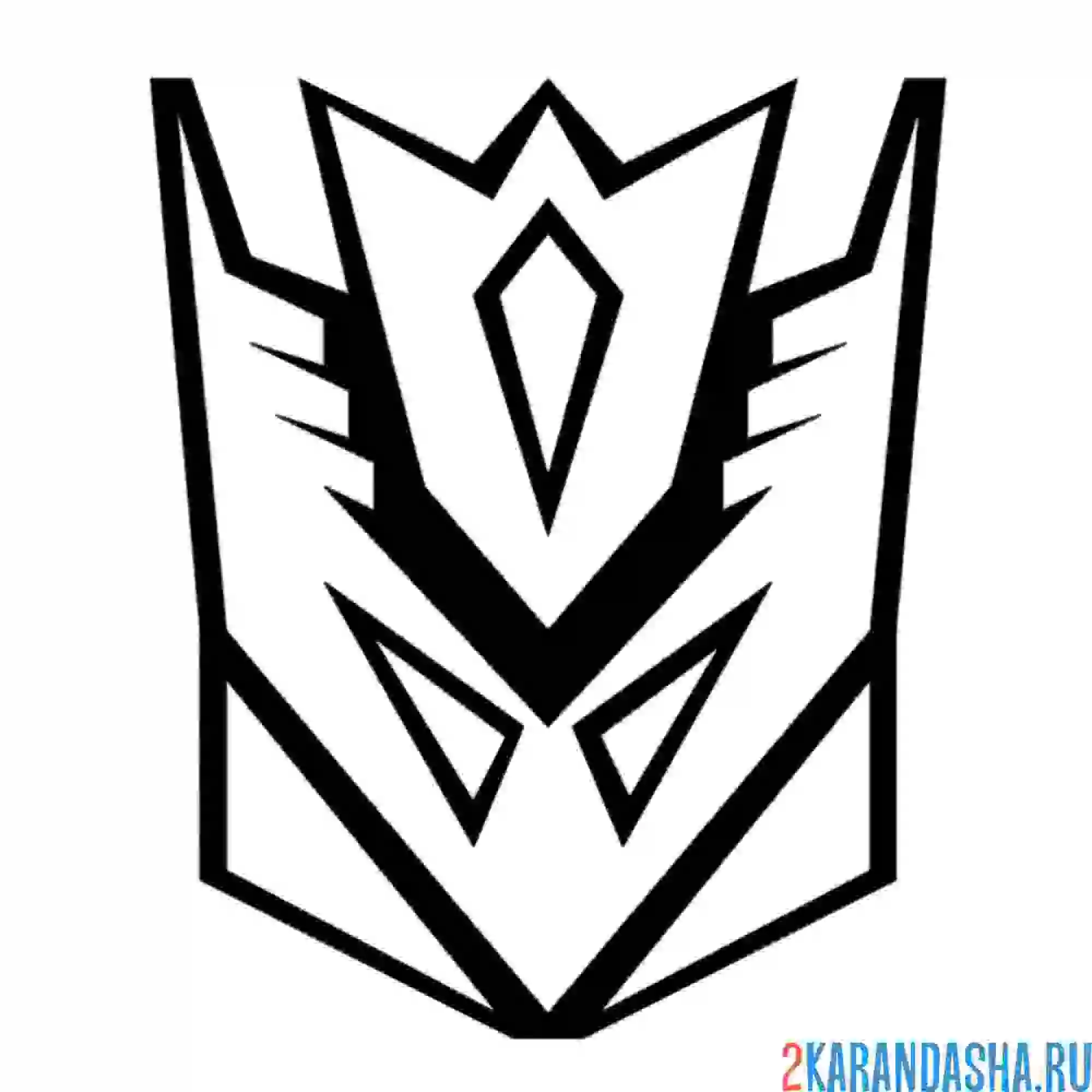 Раскраска маска эмблема десептиконов
