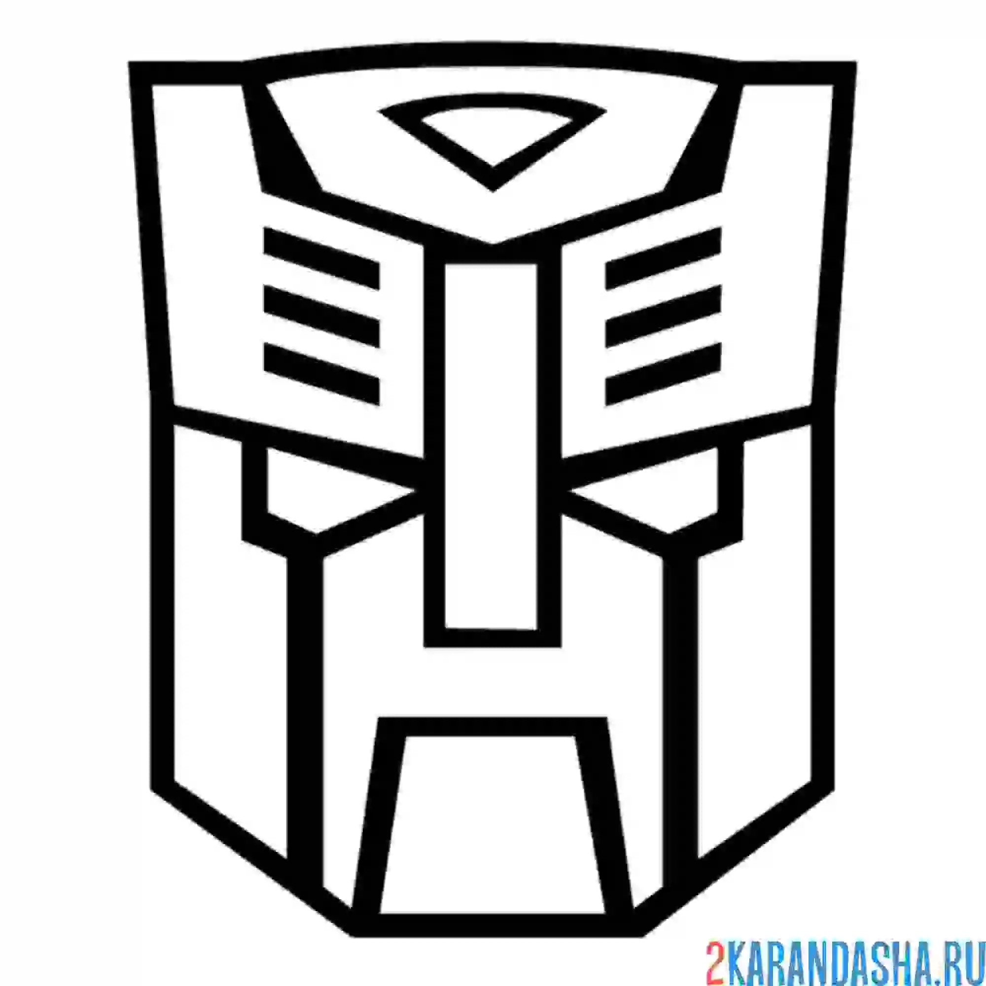 Раскраска маска эмблема автоботов