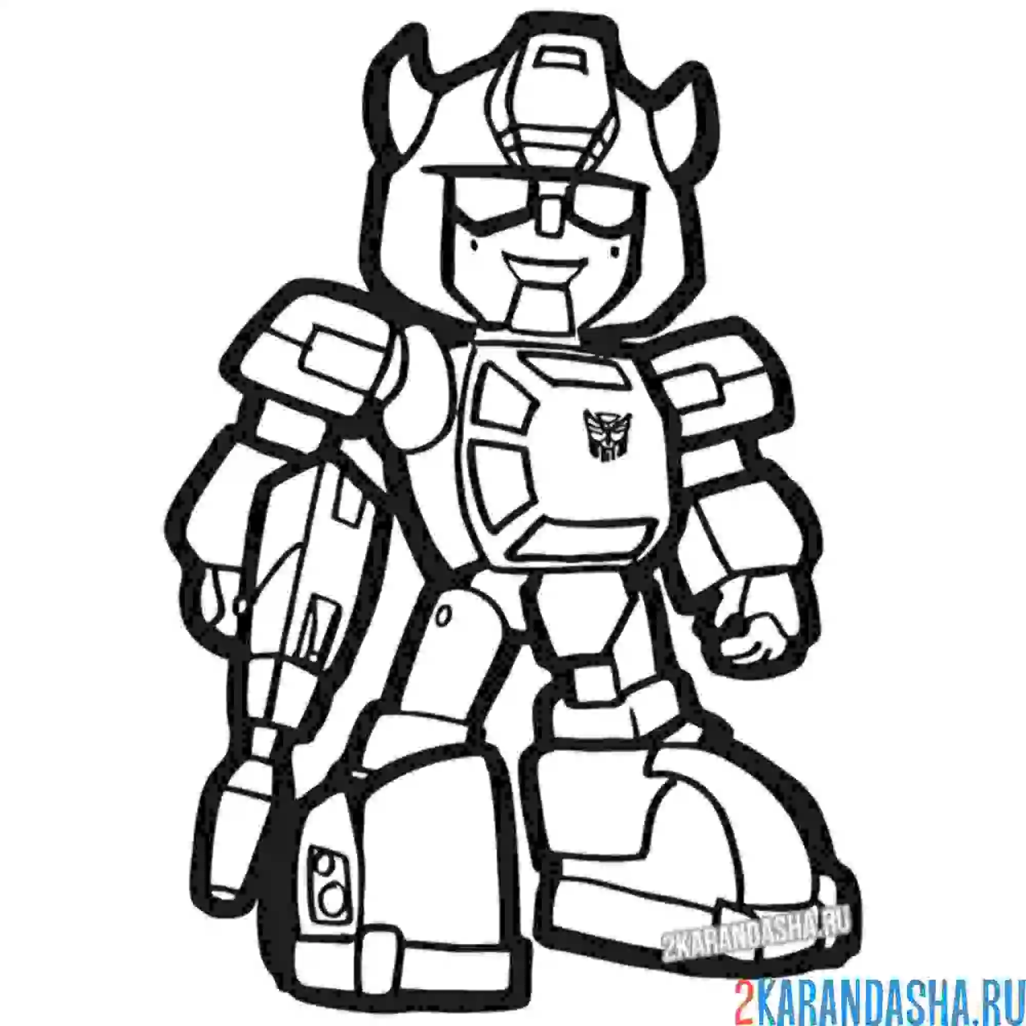 Раскраска добрый бамблби трансформер