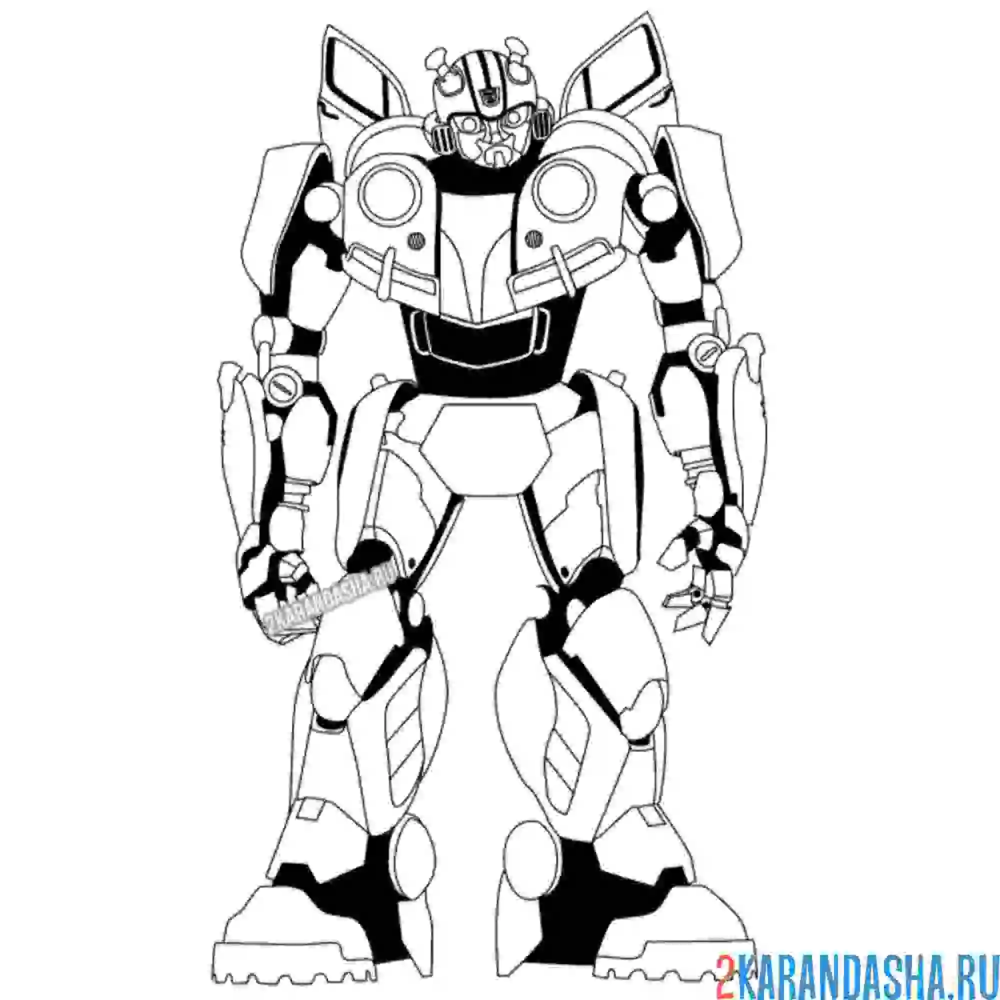 Раскраска бамблби добрый трансформер