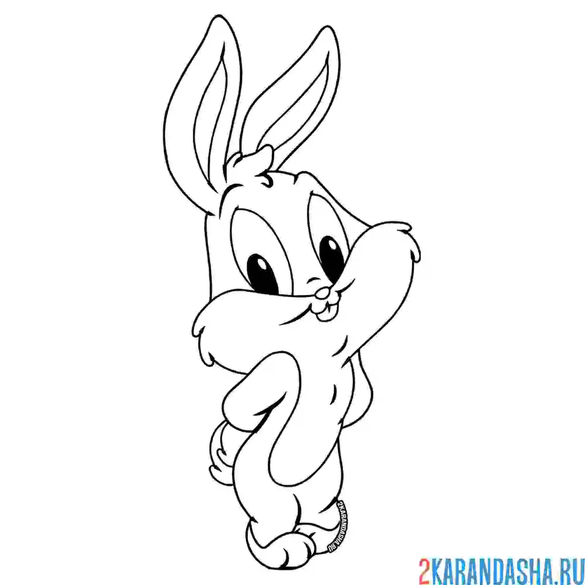 Раскраска зайчик стесняется