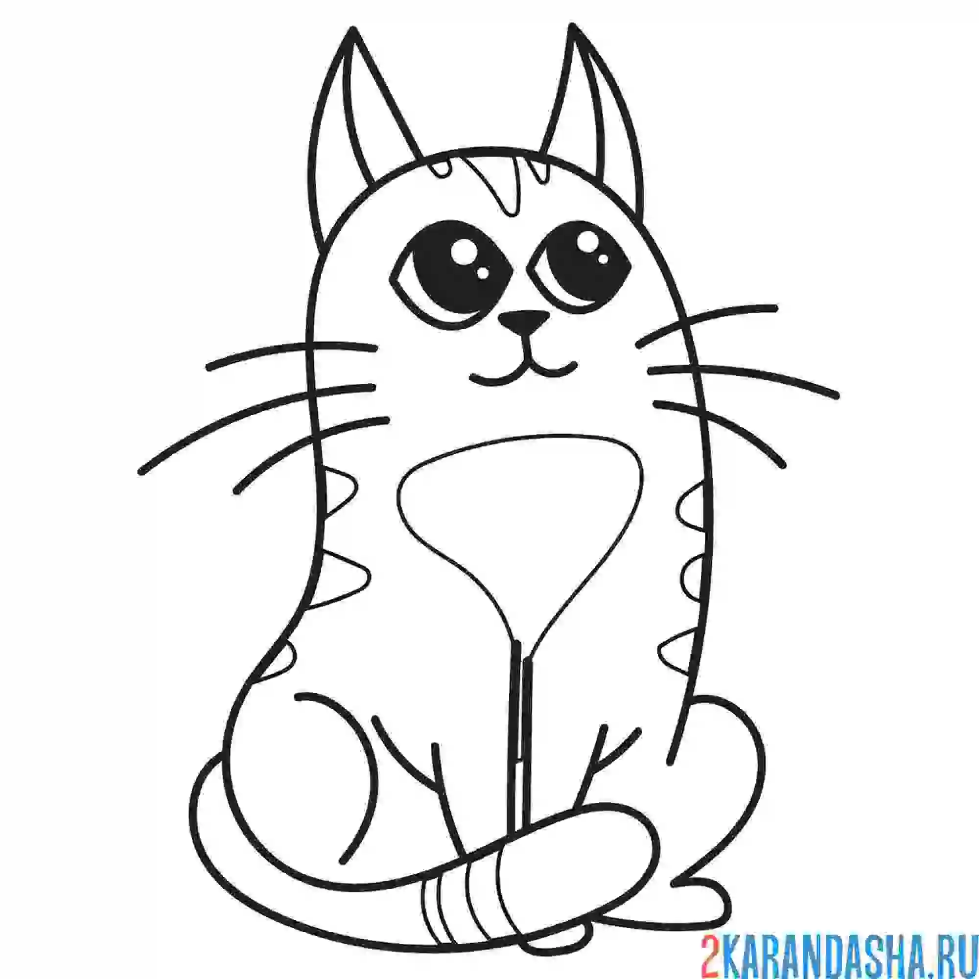 Раскраска верный кот