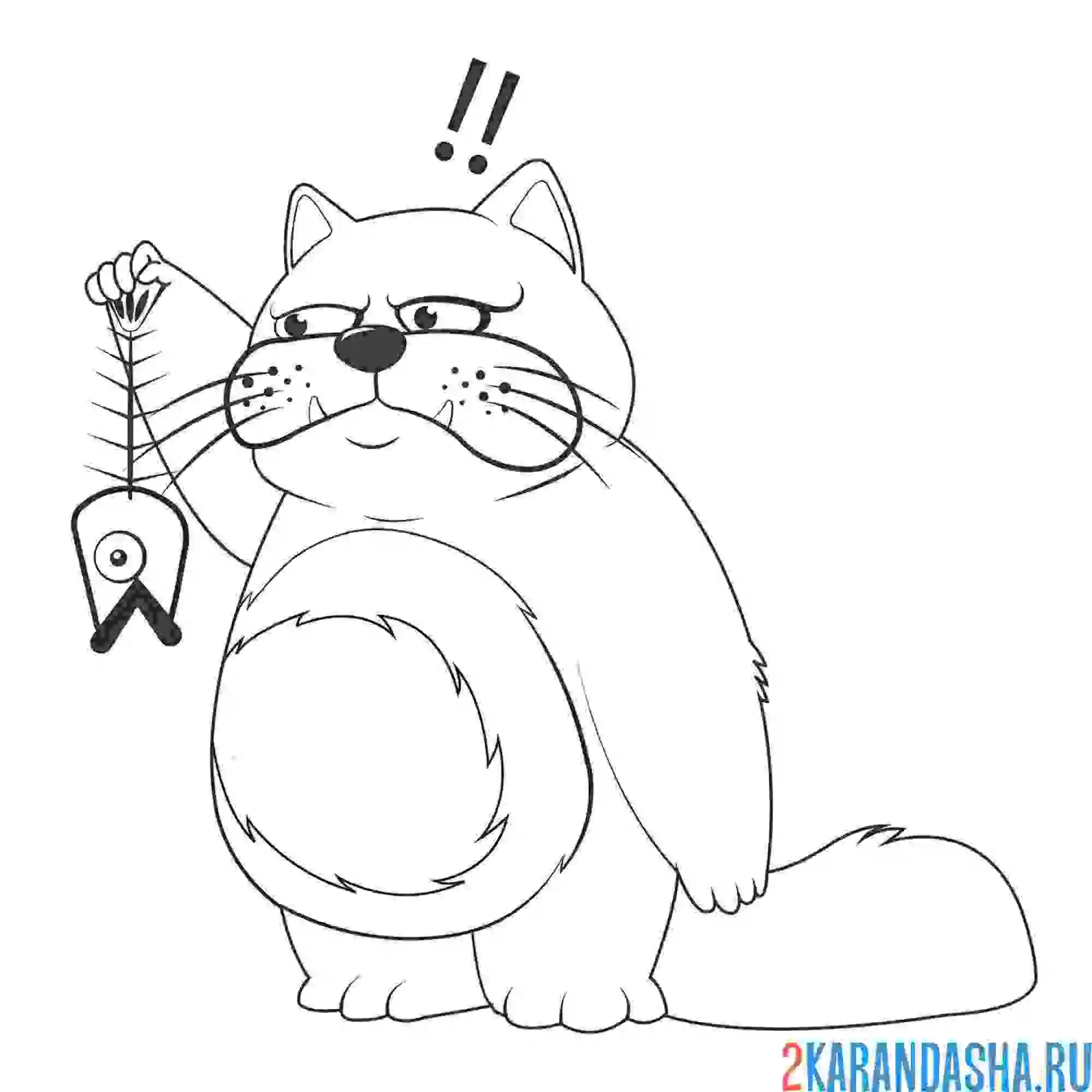 Раскраска суровый кот