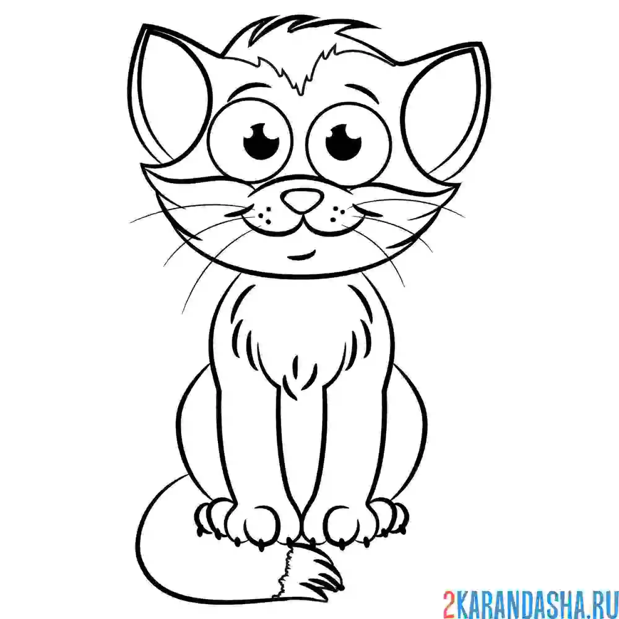 Раскраска послушный кот