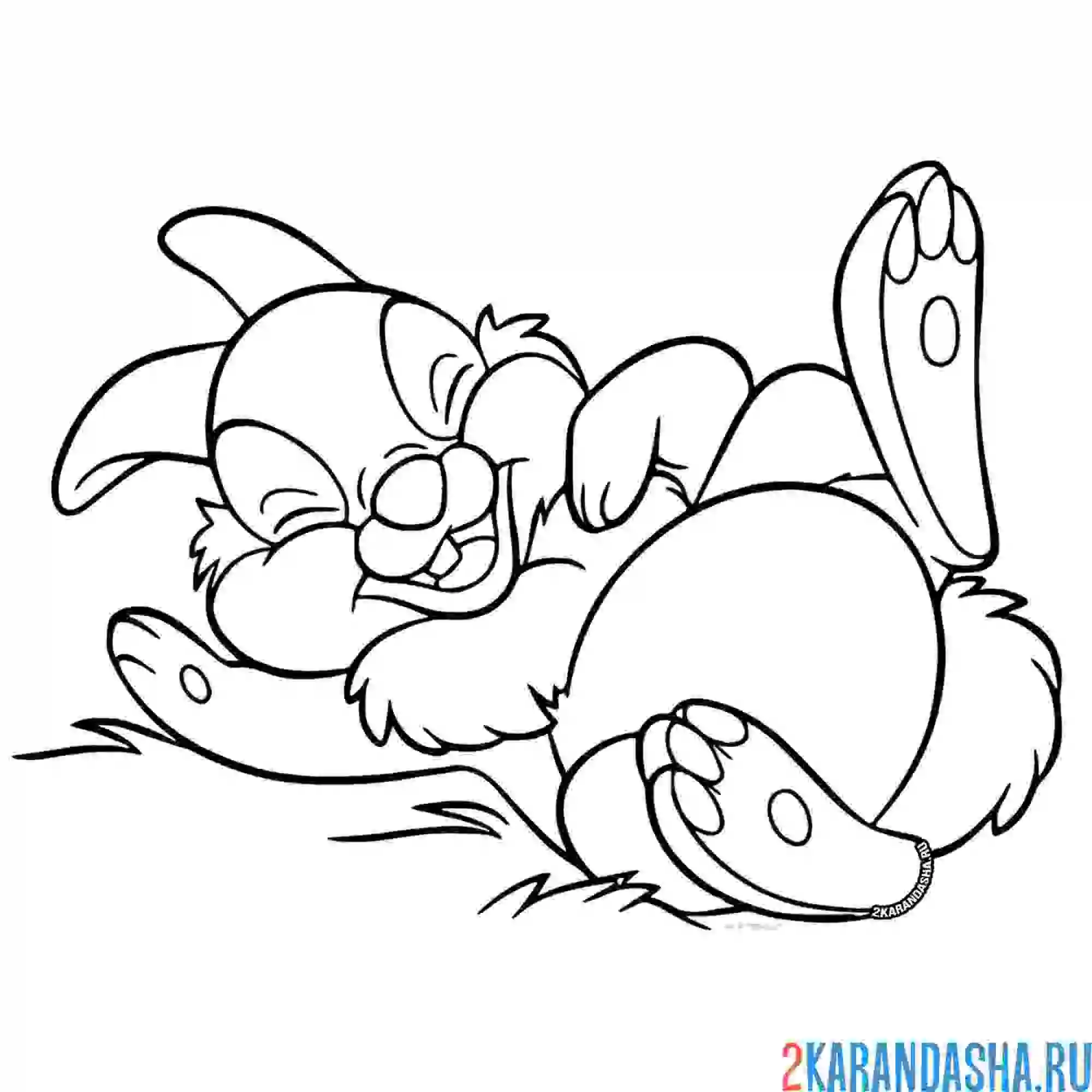 Раскраска зайчик смеется