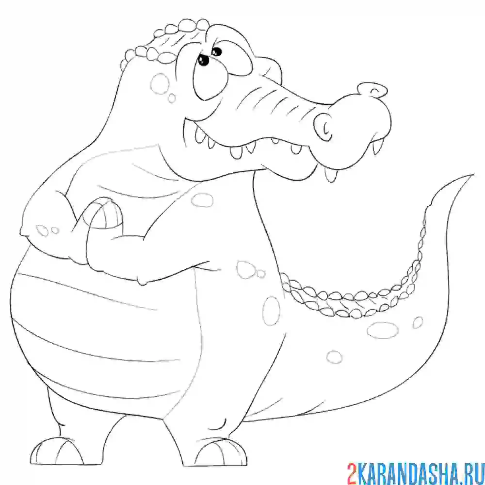 Раскраска крокодил милый строит глазки