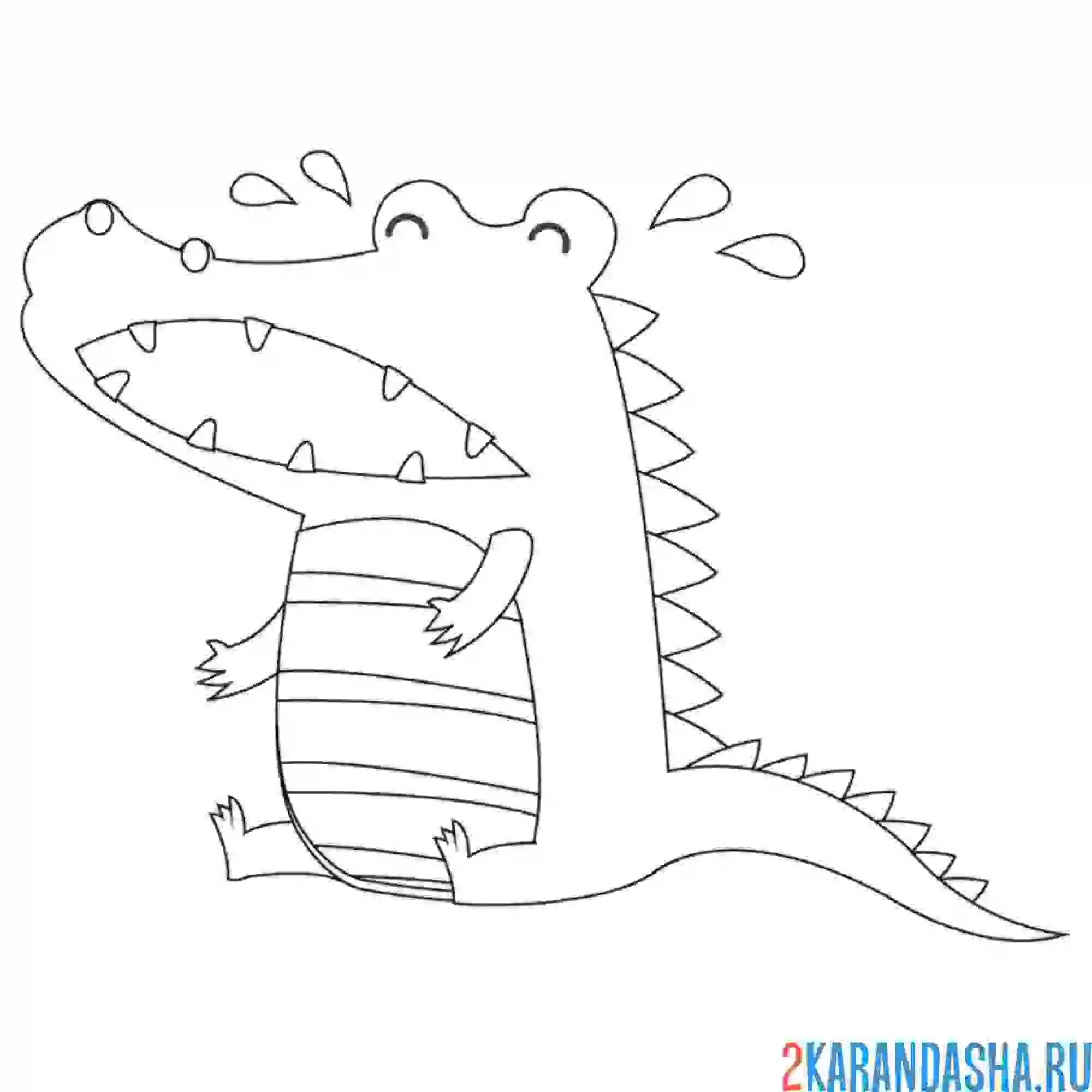 Раскраска крокодил плачет