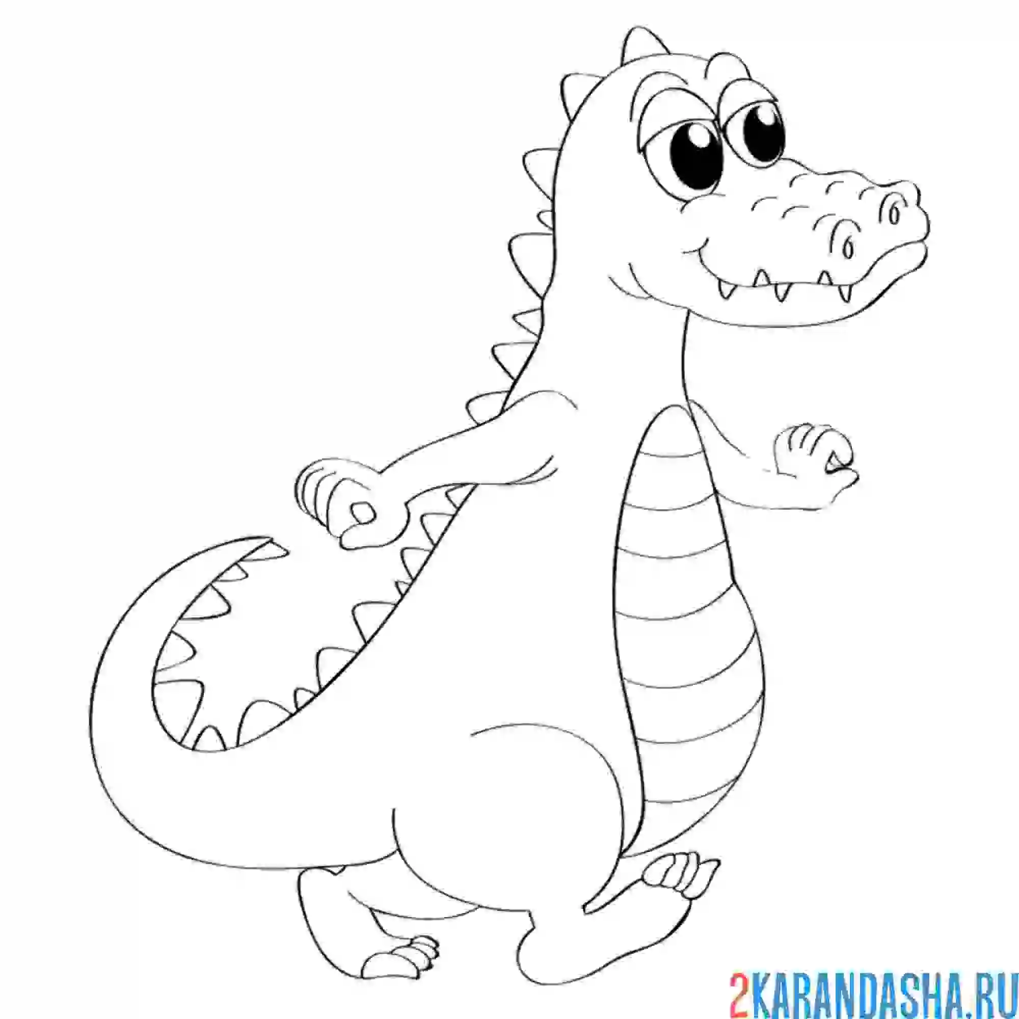 Раскраска крокодил милый
