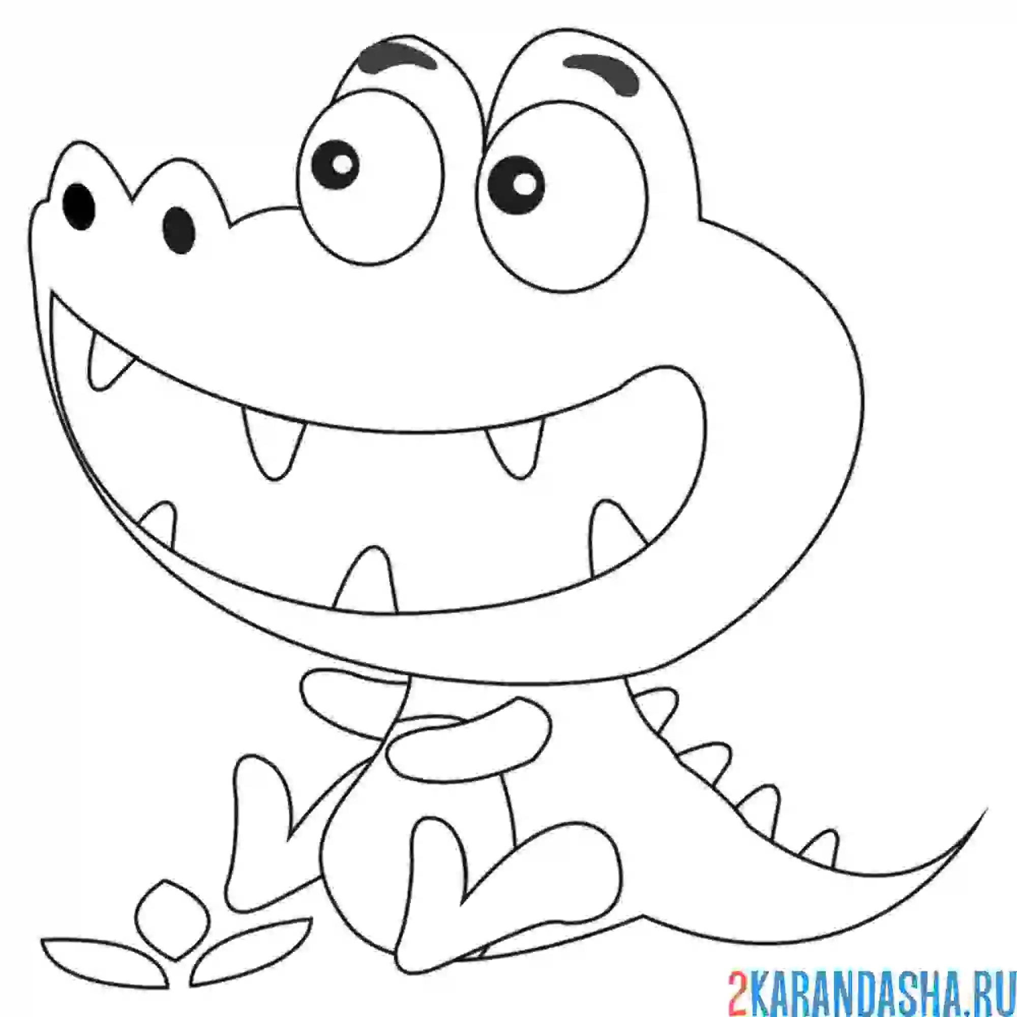Раскраска крокодил малыш