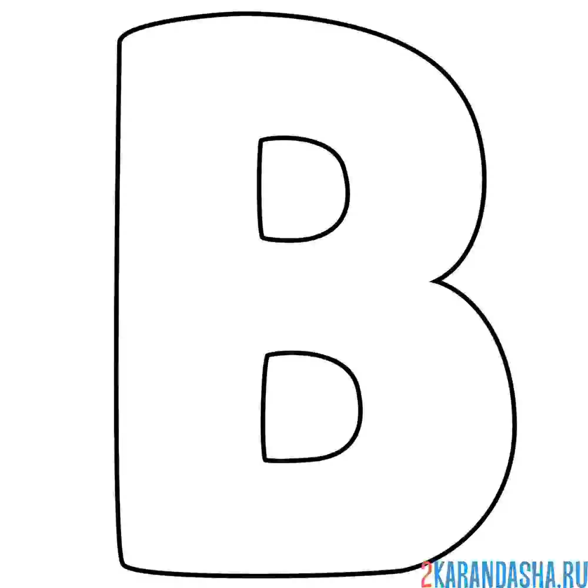 Раскраска английский алфавит буква b без картинки