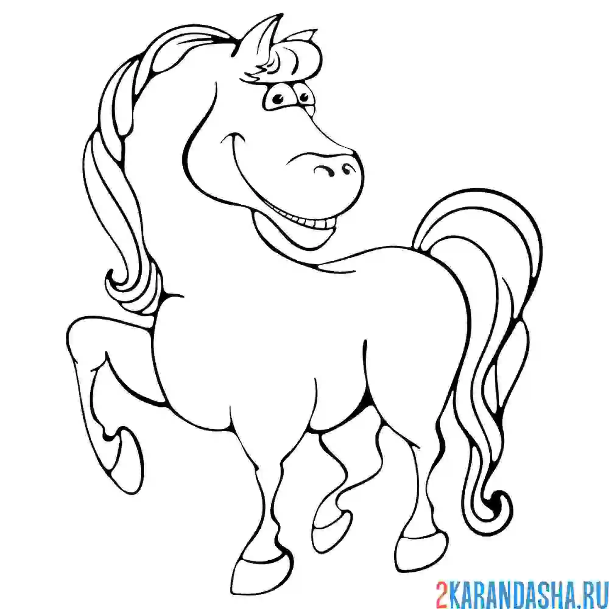 Раскраска красивая лошадь