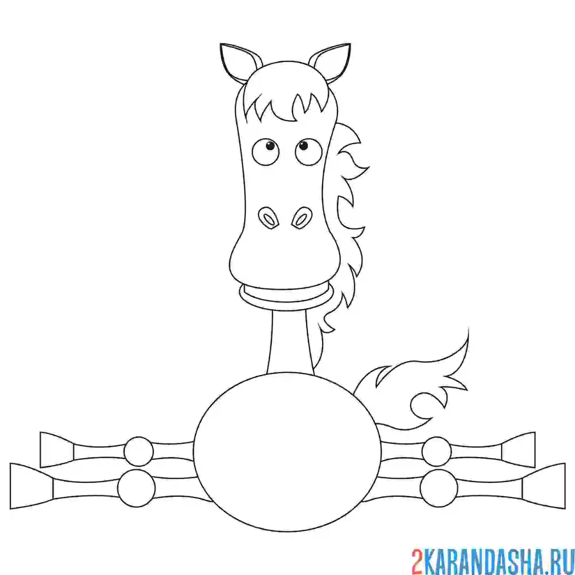 Раскраска неуклюжая лошадь