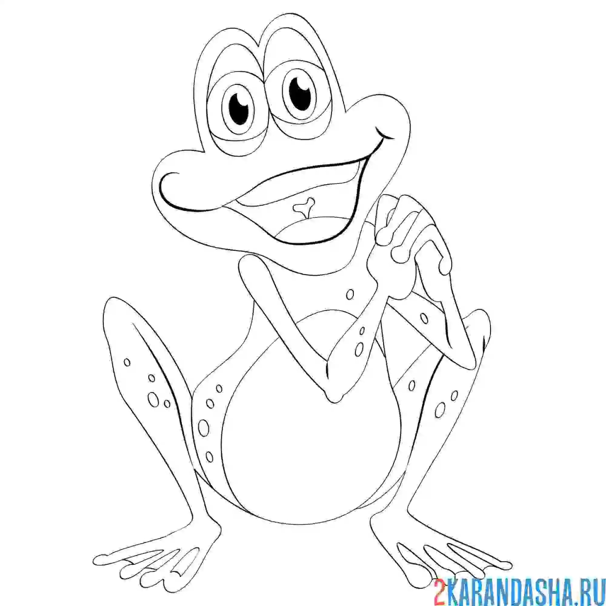 Раскраска лягушка квакушка умиляется