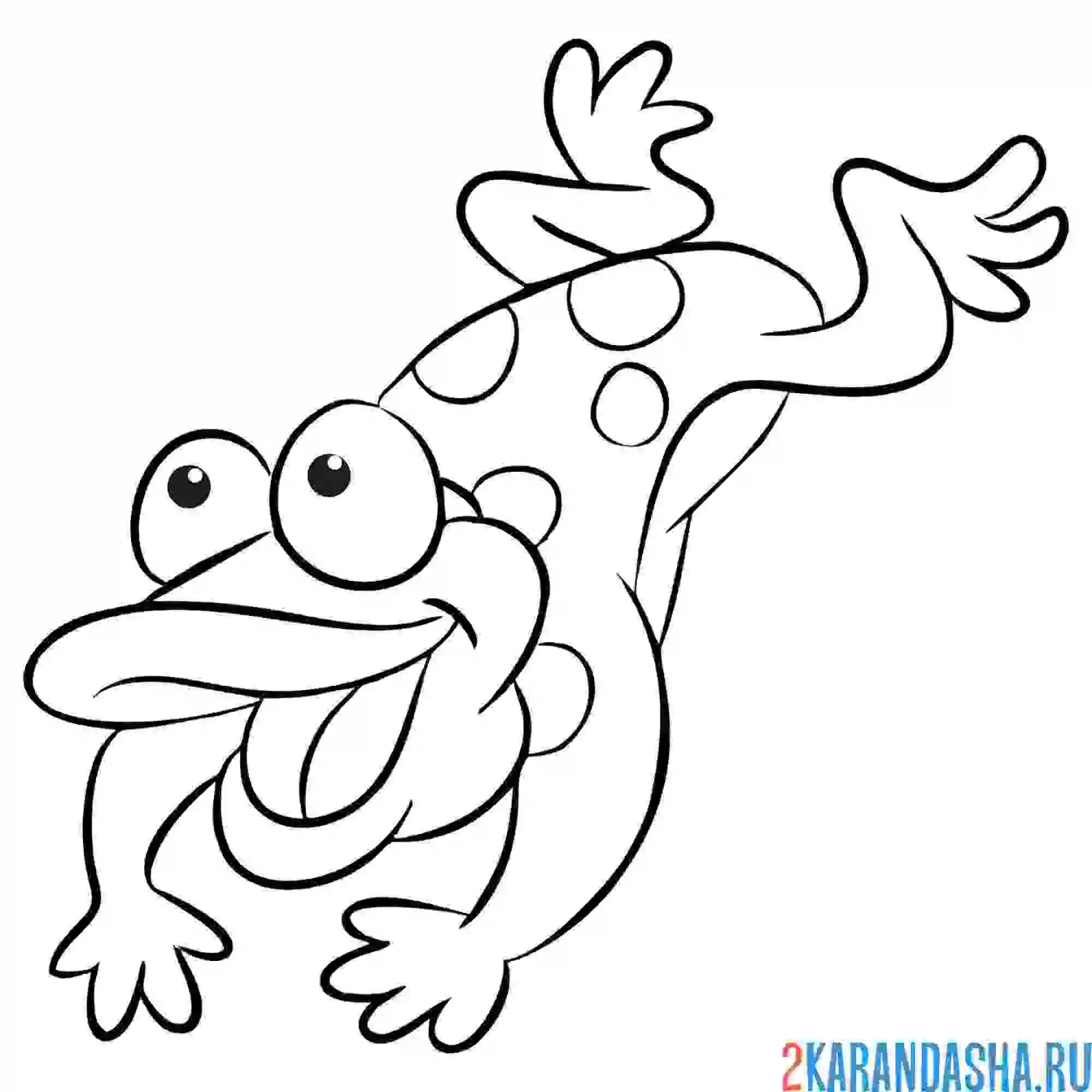 Раскраска лягушонок прыгает