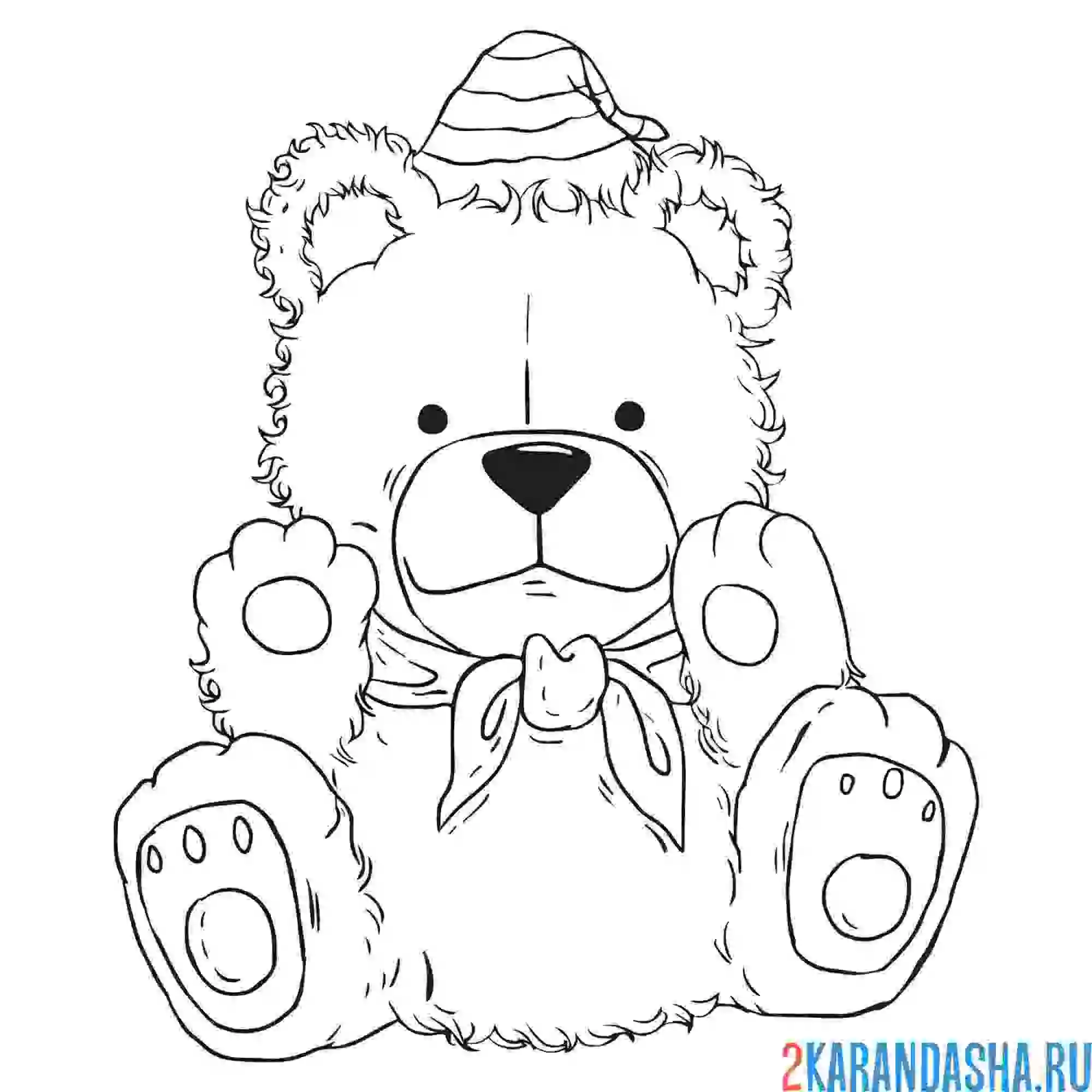 Раскраска мягкий плюшевый медведь