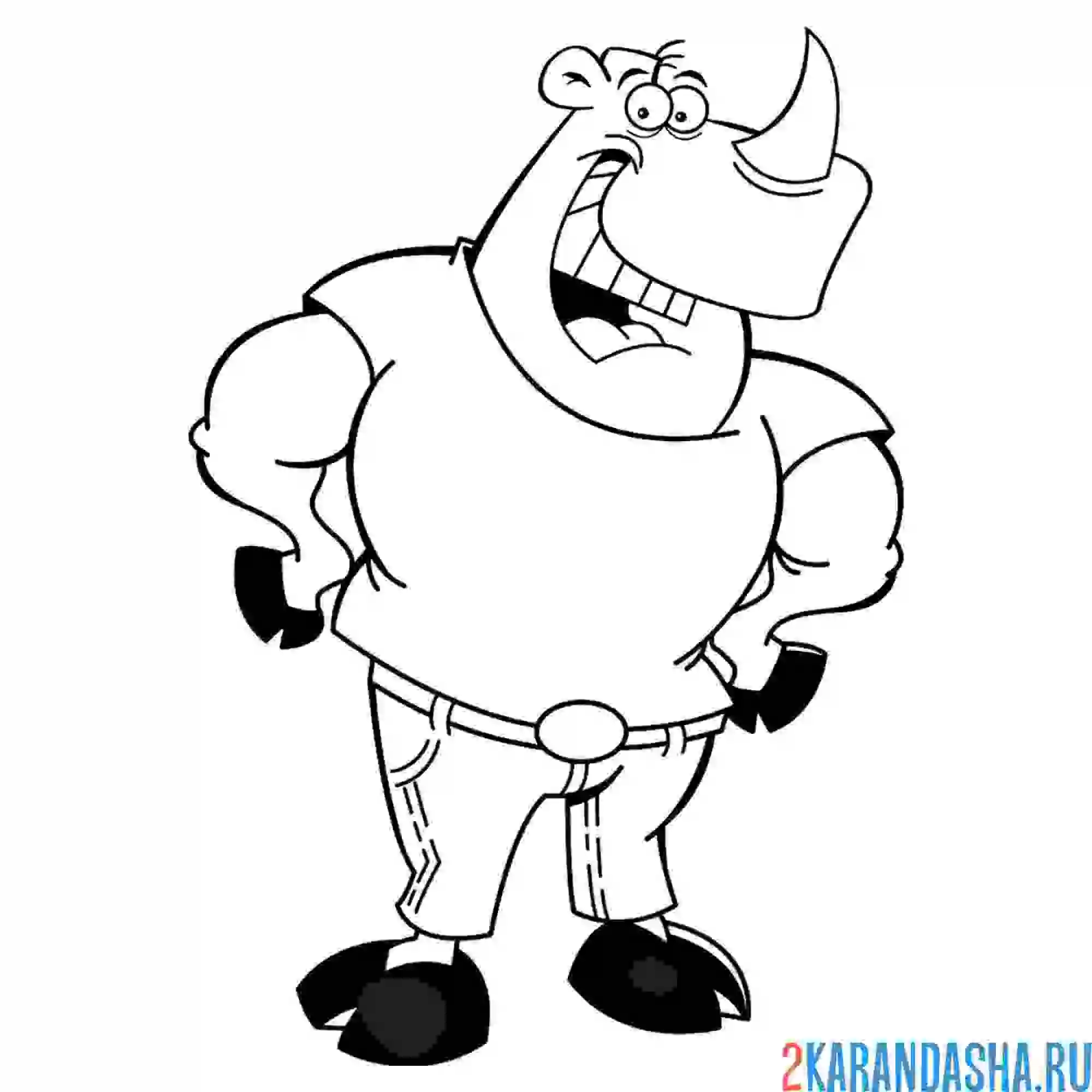 Раскраска носорог-силач