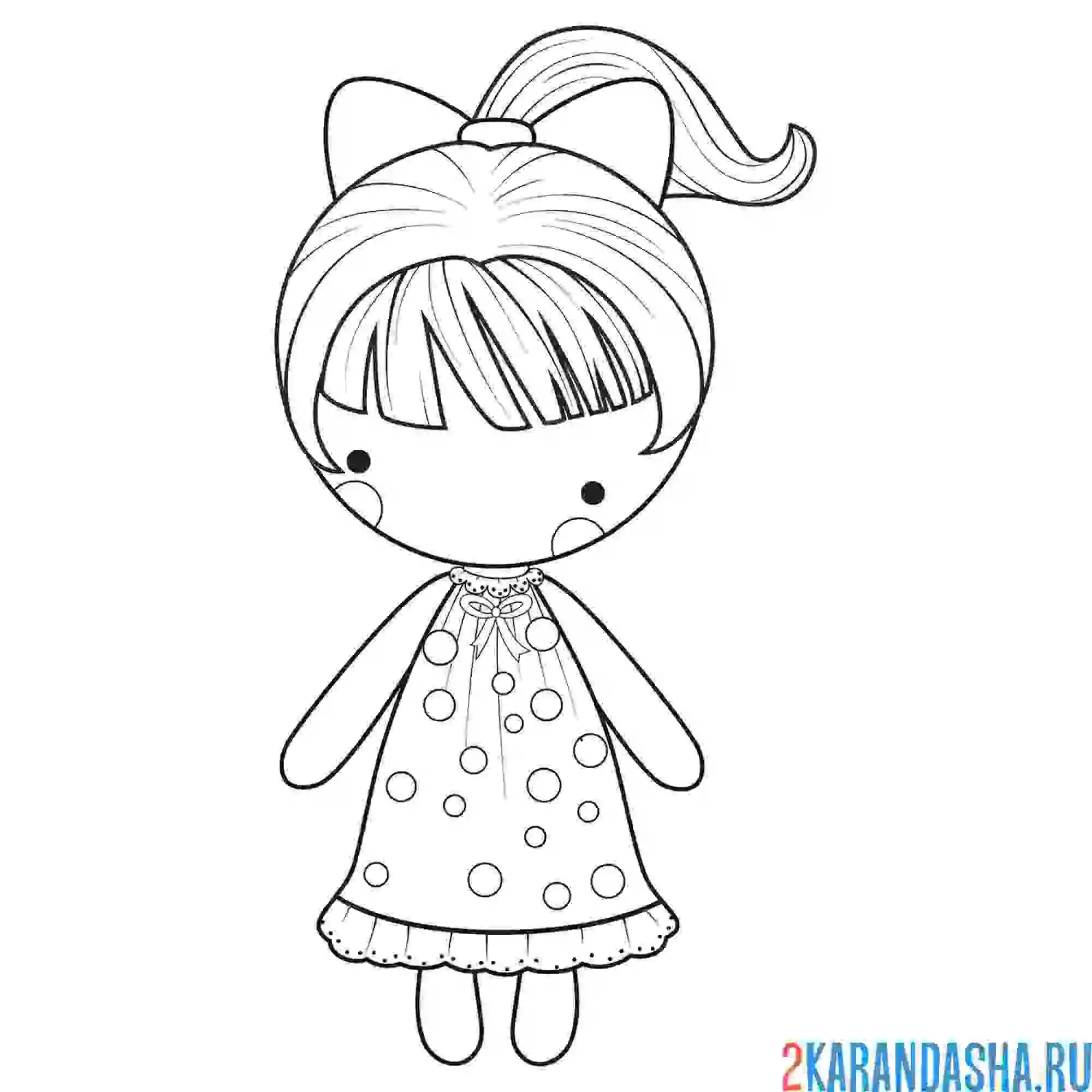 Раскраска куколка девочка