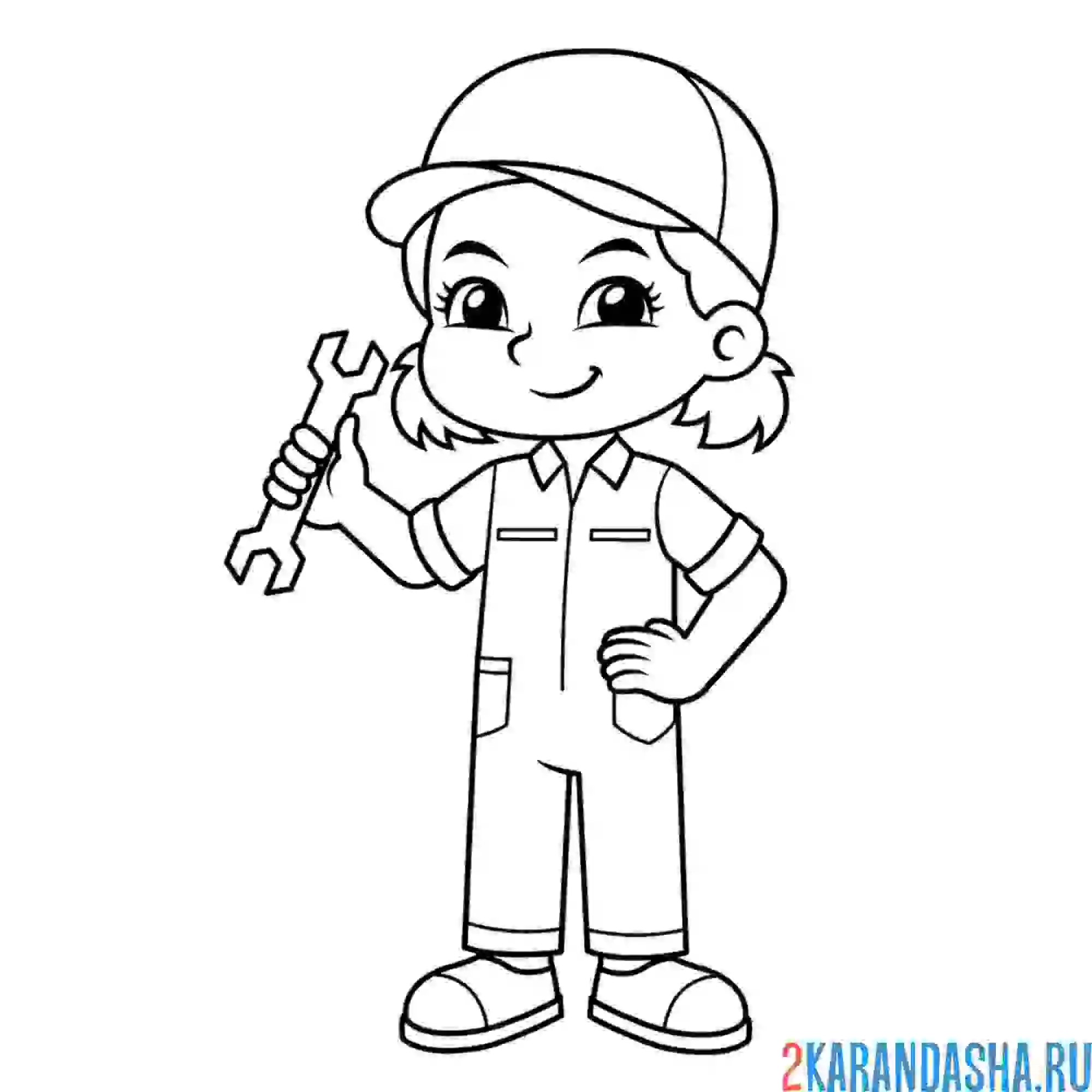 Раскраска девочка мастер профессия