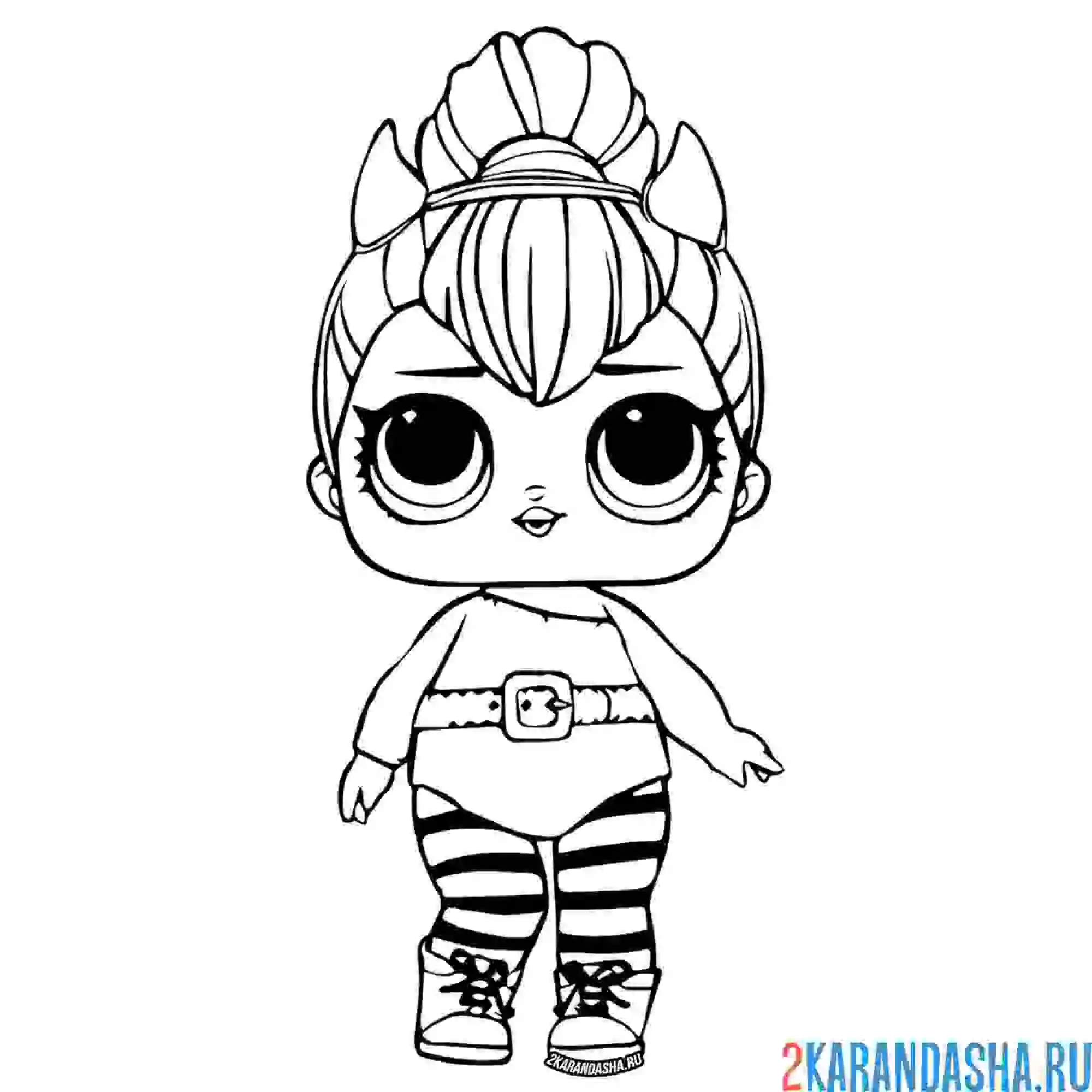 Раскраска кукла lol перчинка (spice) с рожками