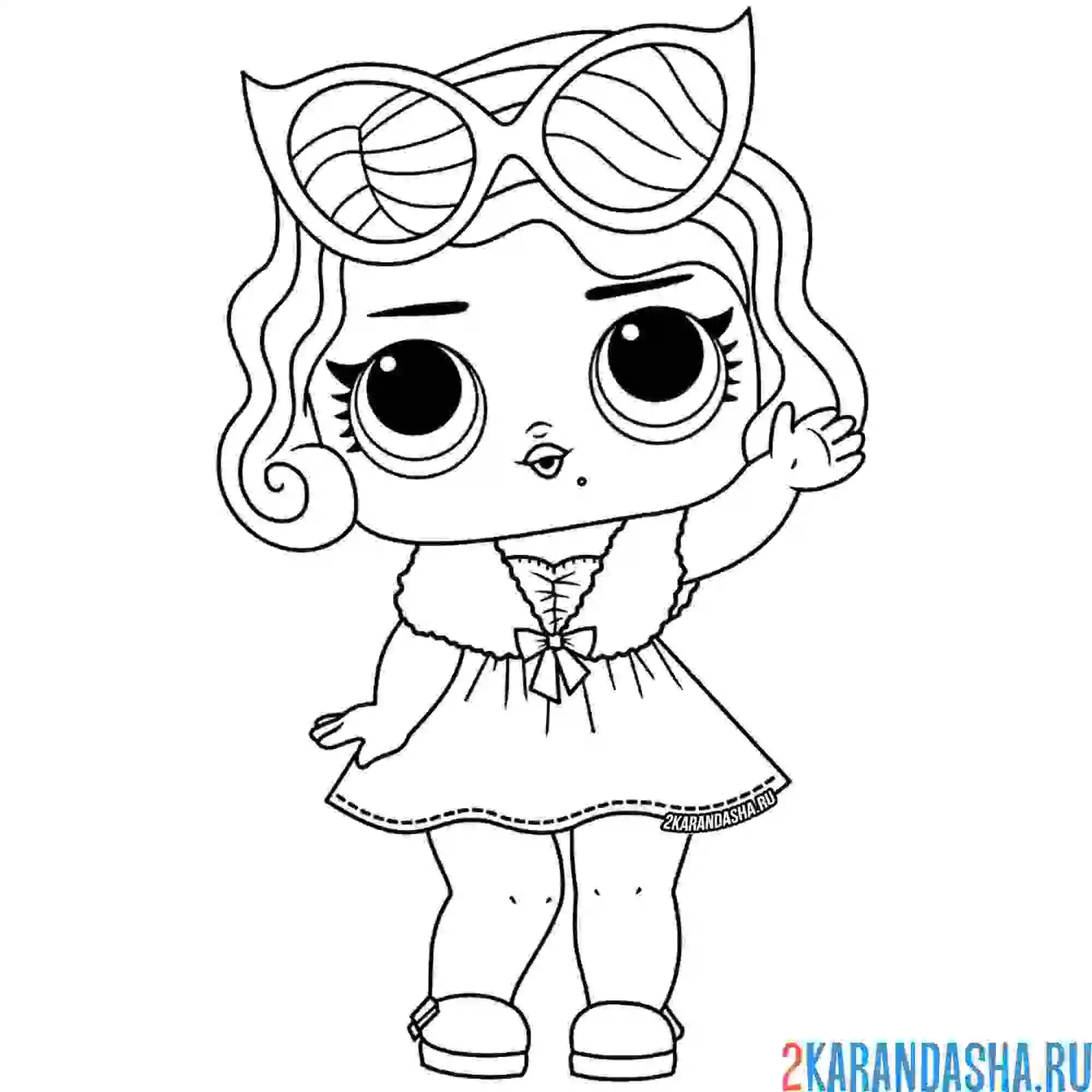 Раскраска кукла лол мерилин монро (leading baby)