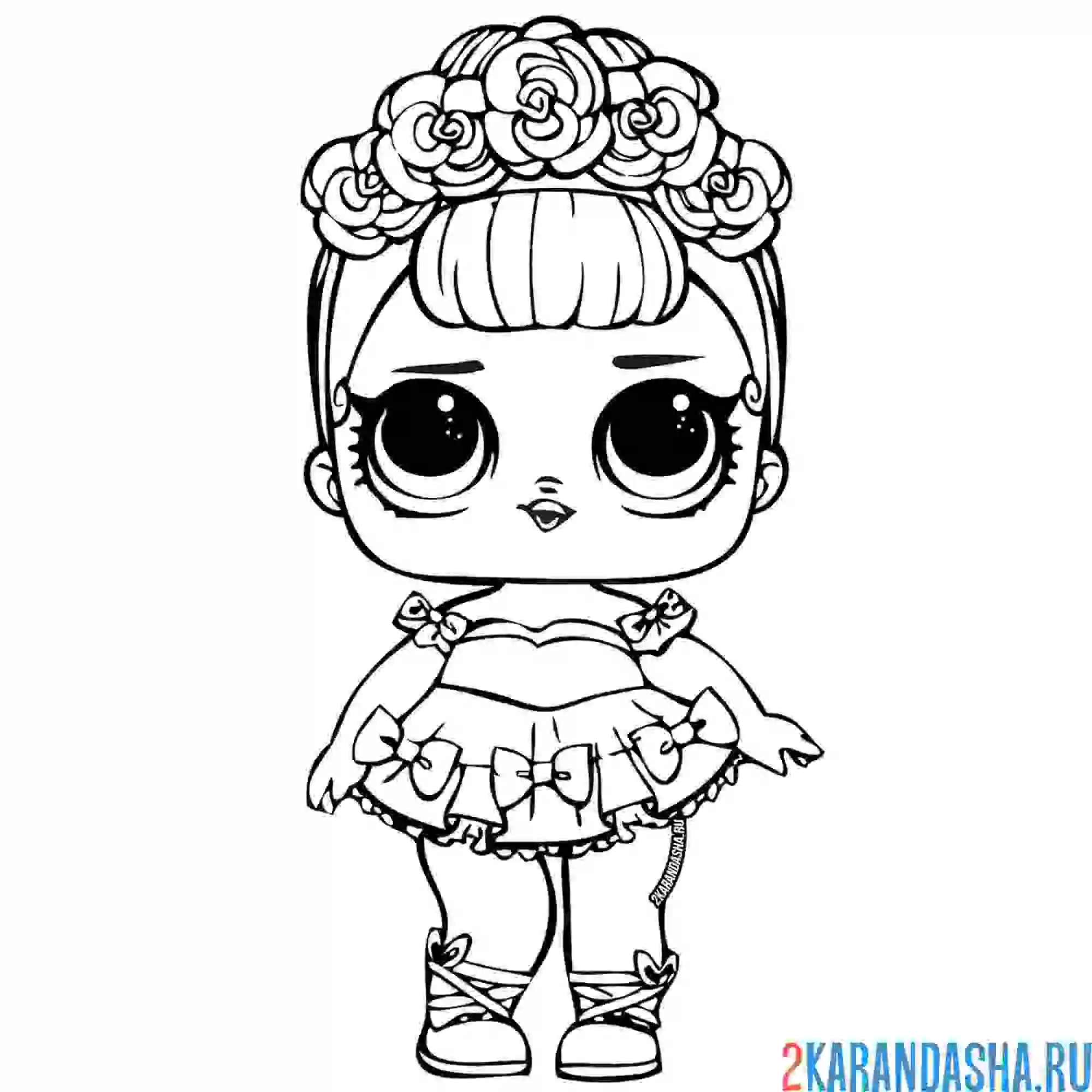 Раскраска лол с цветочками. сахарная королева (sugar queen)