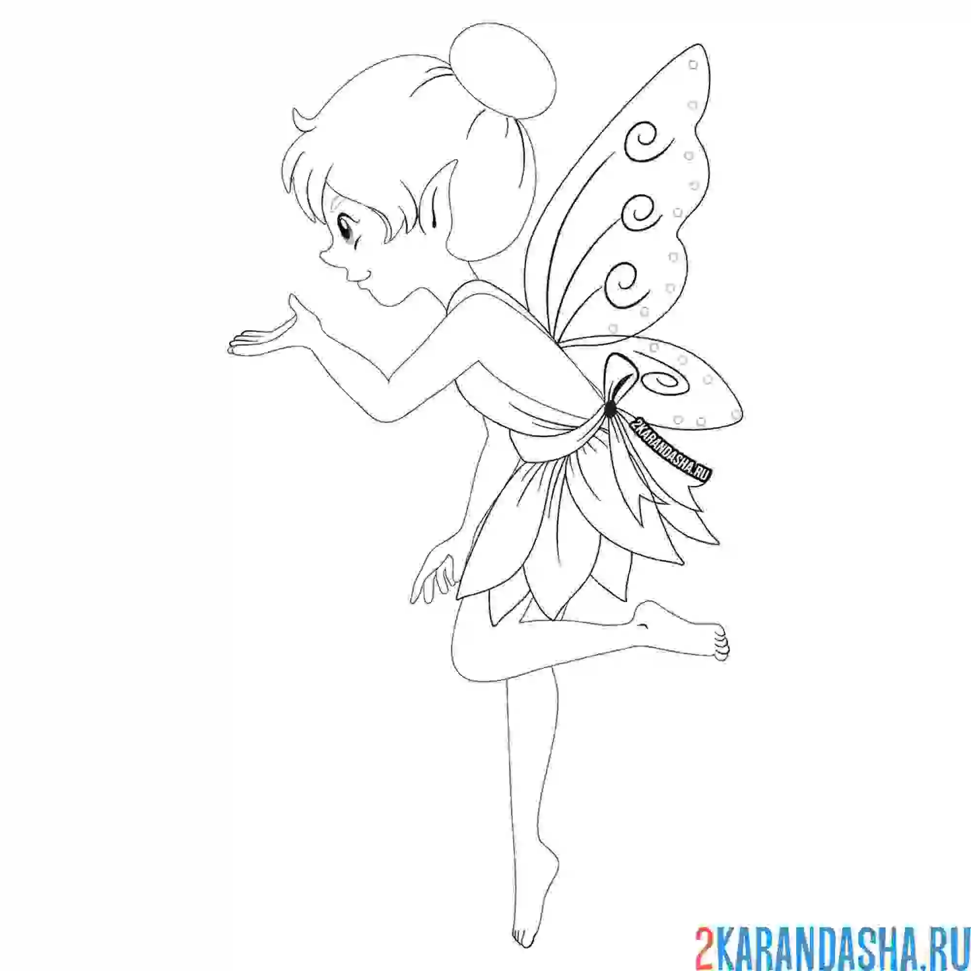 Раскраска лесная фея