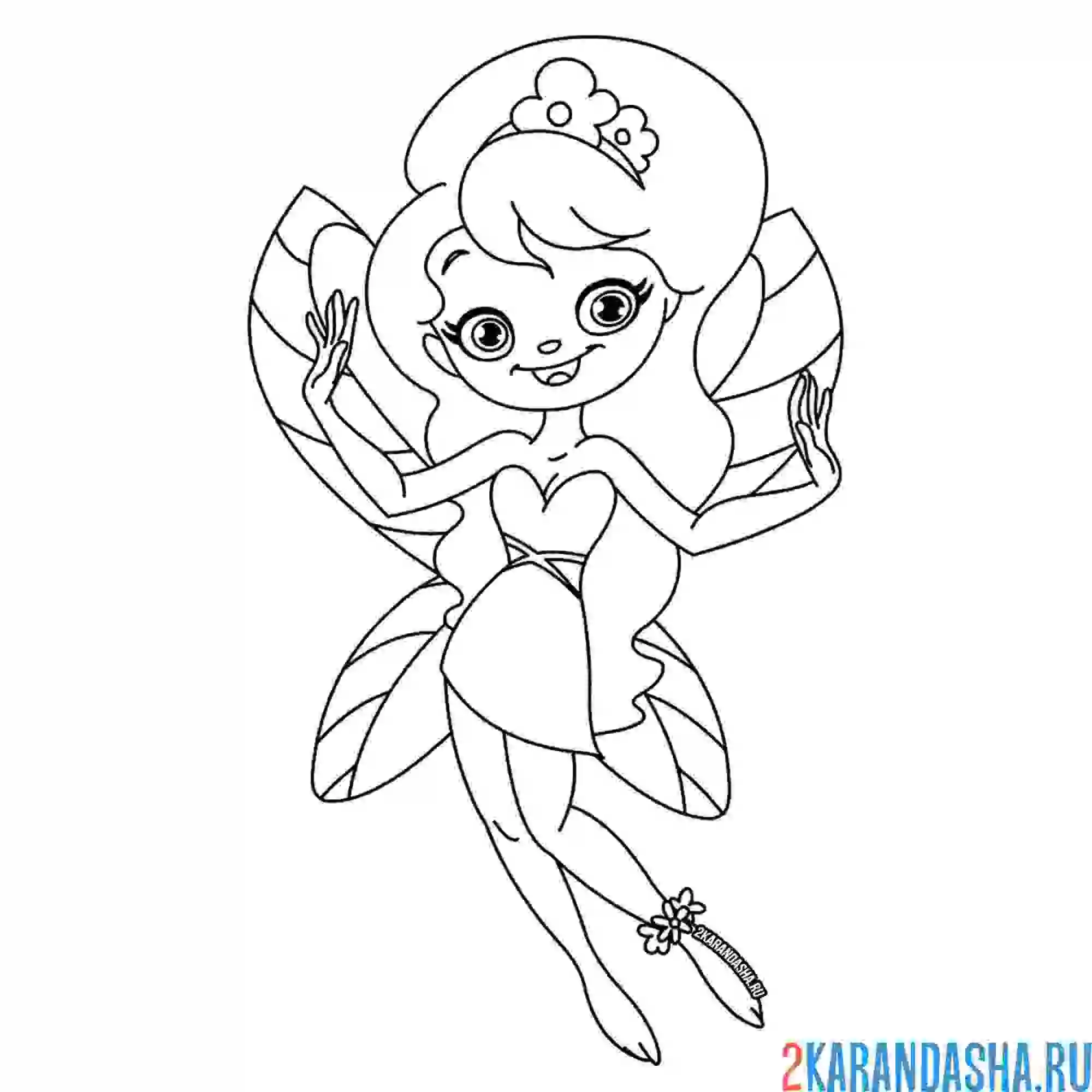 Раскраска фея модница