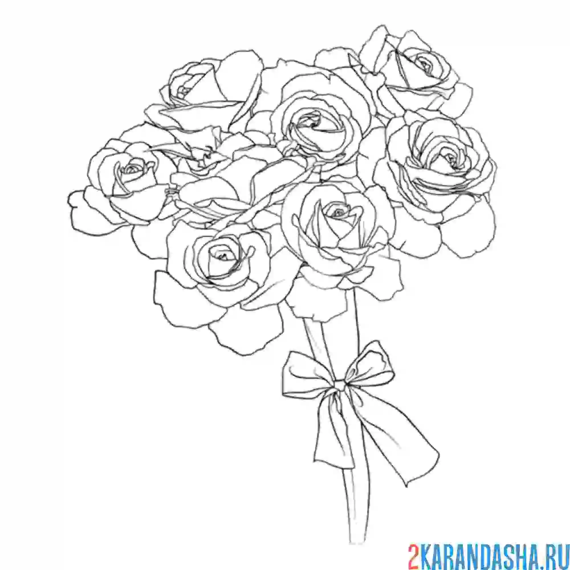 Раскраска букет роз