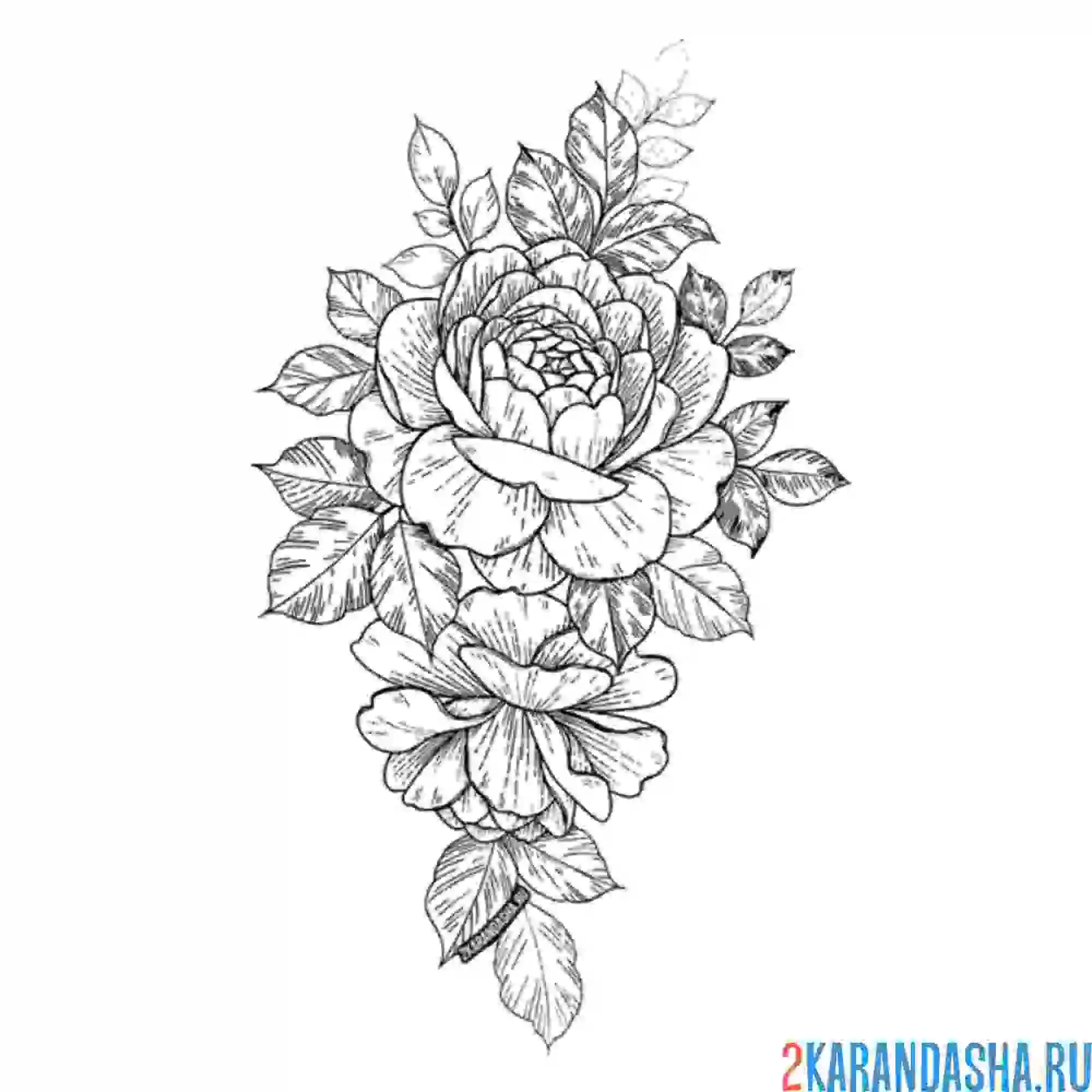 Раскраска розочки для мамы